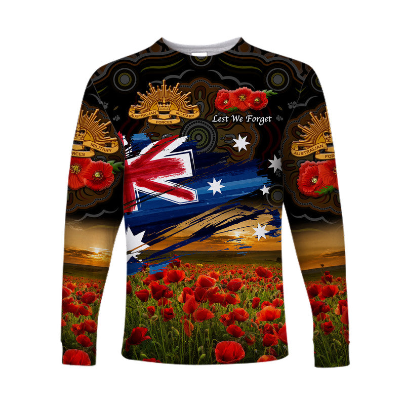 australia-aboriginal-anzac-long-sleeve-shirt-poppy-vibes-black