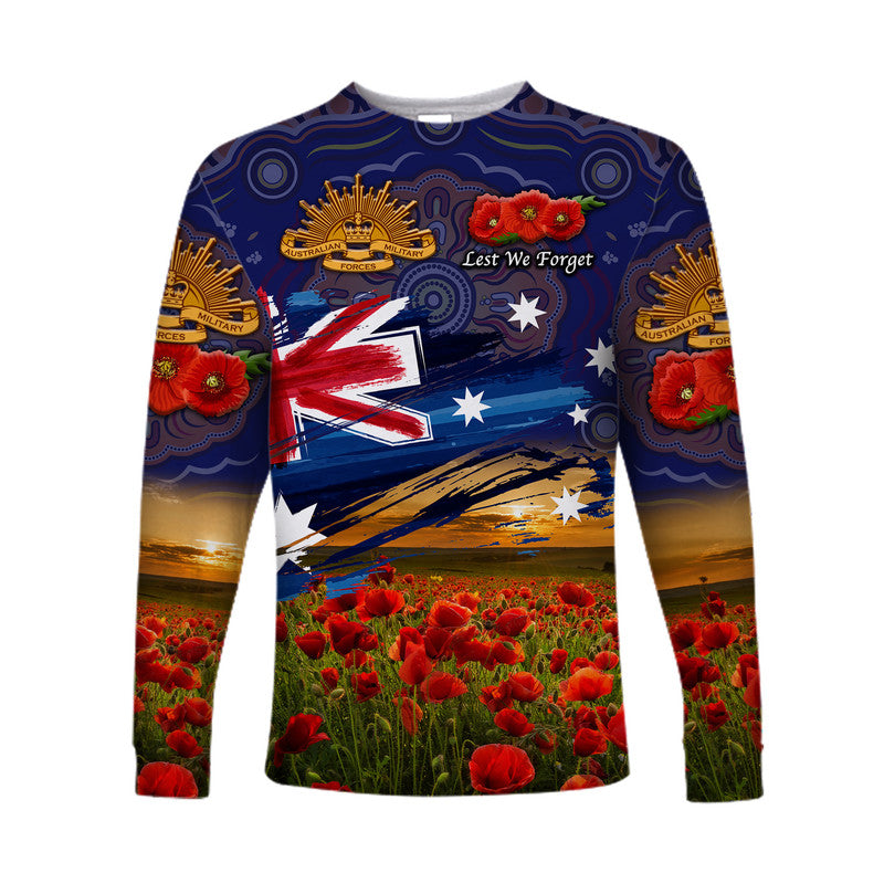 custom-personalised-australia-aboriginal-anzac-long-sleeve-shirt-poppy-vibes-navy