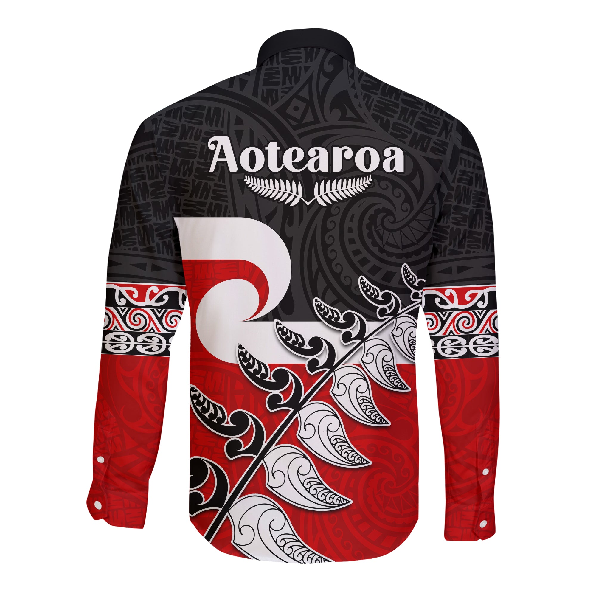 waitangi-long-sleeve-button-shirt-aotearoa-maori-pattern-mix-fern-and-manaia-koru