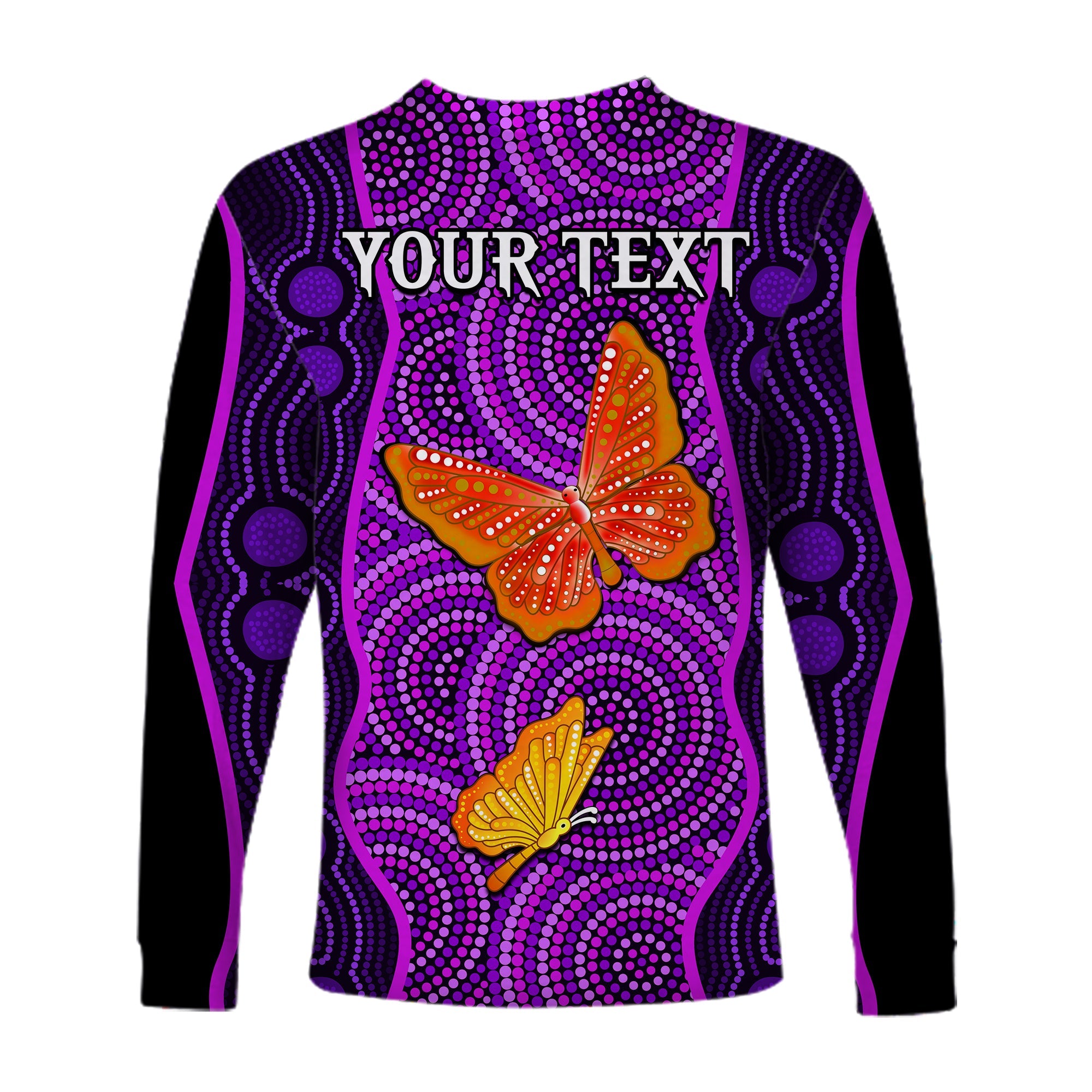 custom-personalised-aboriginal-dot-long-sleeve-shirt-butterfly-natural-beauty