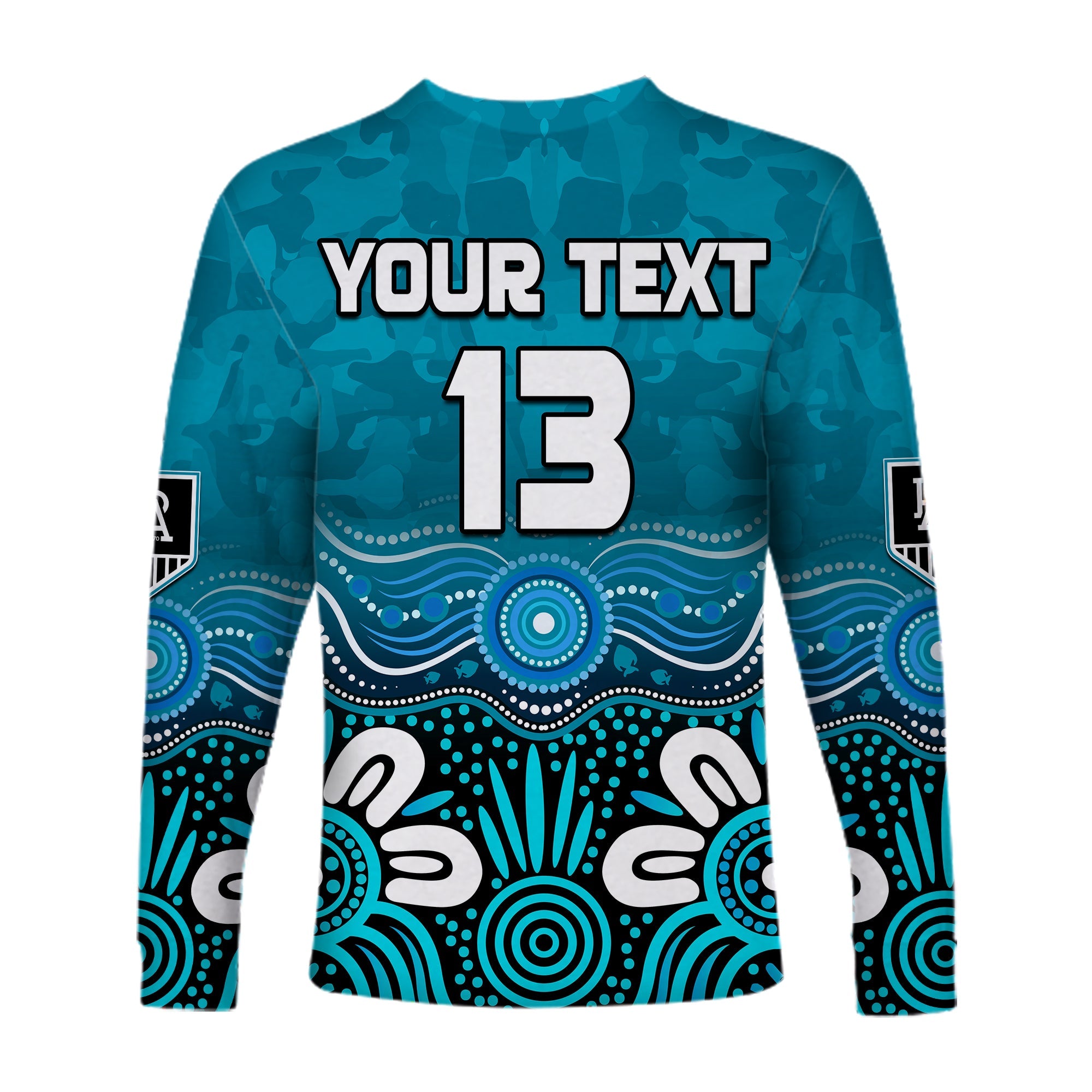 custom-text-and-number-power-anzac-2022-long-sleeve-shirt-port-adelaide-aboriginal-remember-them