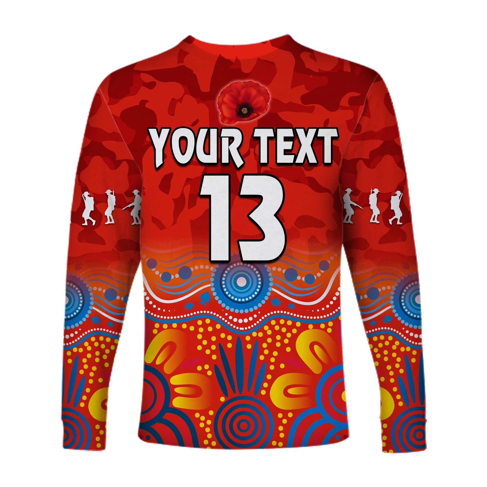 custom-text-and-number-suns-anzac-2022-long-sleeve-shirt-gold-coast-aboriginal-poppy