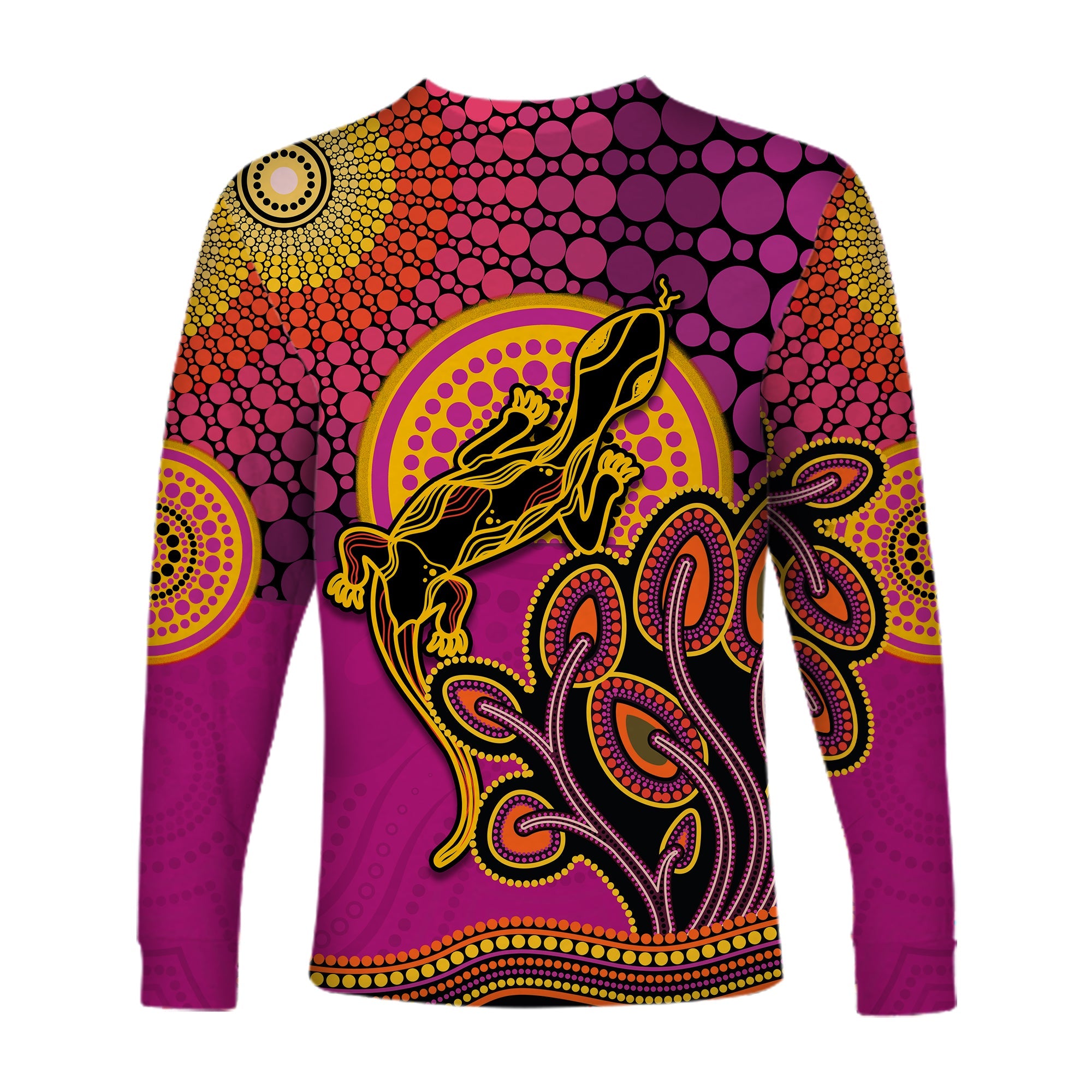 aboriginal-lizard-long-sleeve-shirt-tree-on-the-hill-sunshine