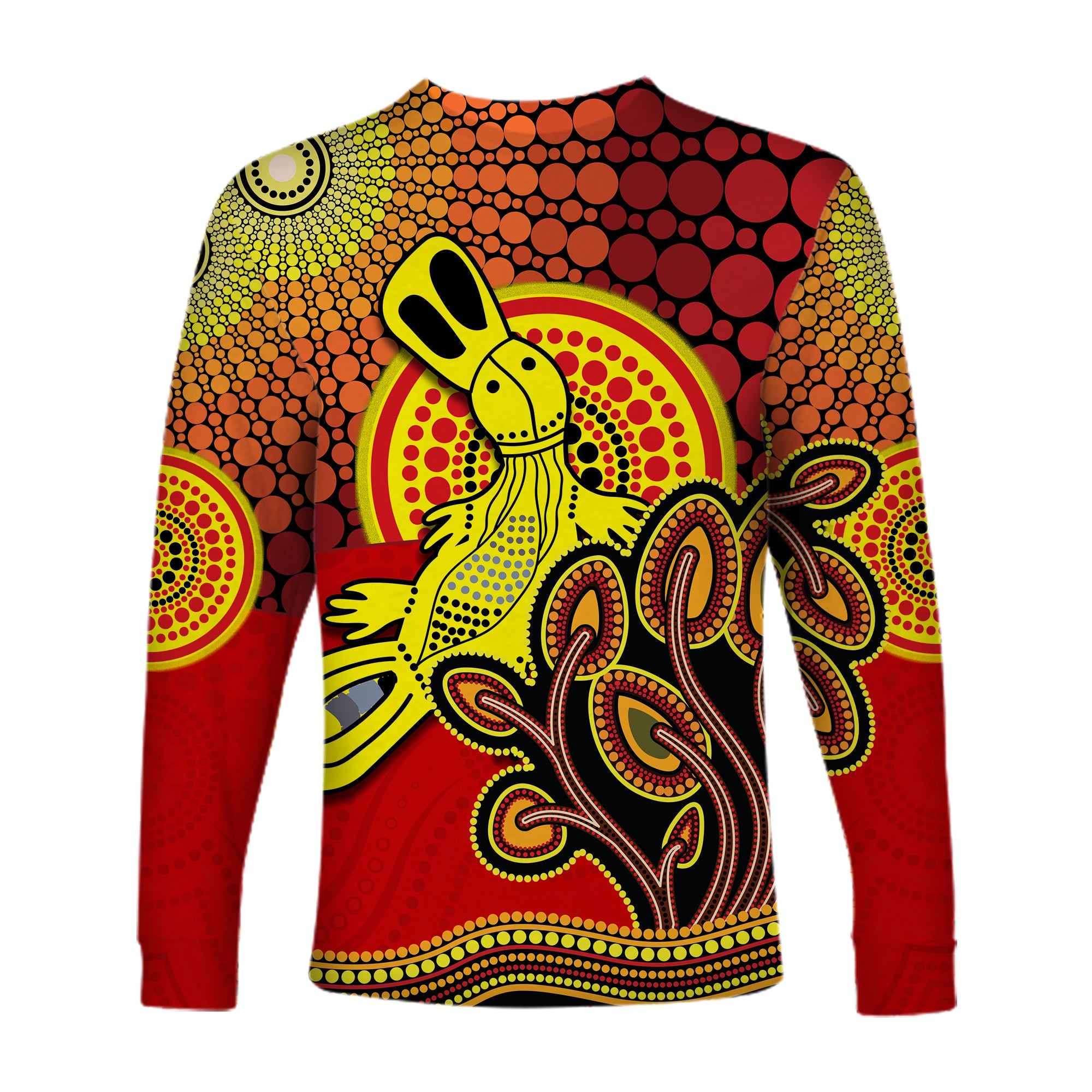 aboriginal-platypus-long-sleeve-shirt-tree-on-the-hill-sunshine