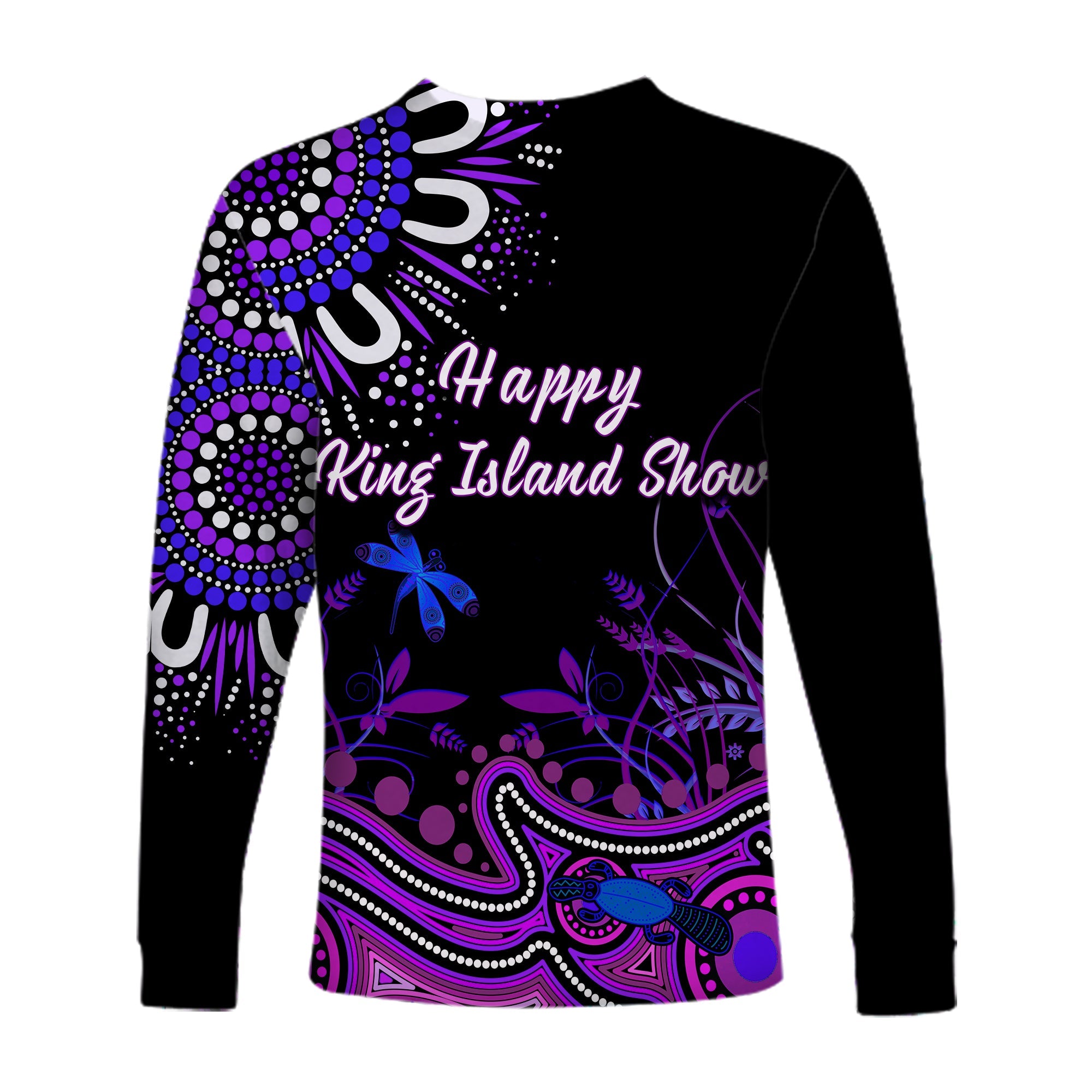 custom-personalised-happy-king-island-show-long-sleeve-shirt-aboriginal-tasmania-australia-version-purple