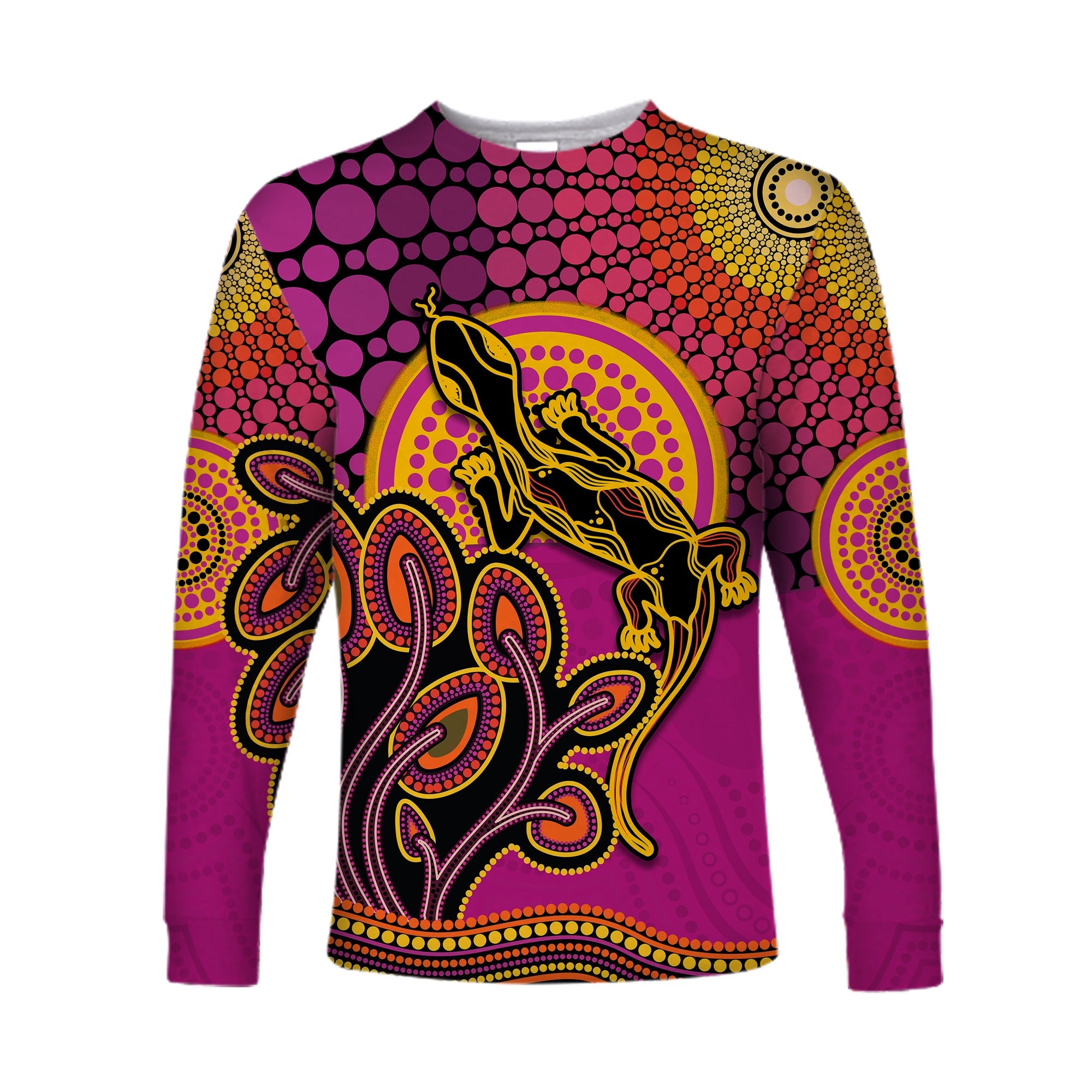 custom-personalised-aboriginal-lizard-long-sleeve-shirt-tree-on-the-hill-sunshine