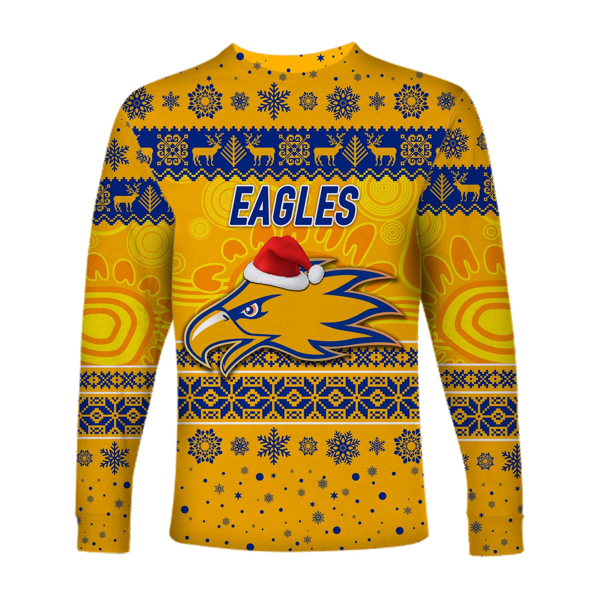 west-coast-eagles-long-sleeve-shirts-christmas-simple-style-gold