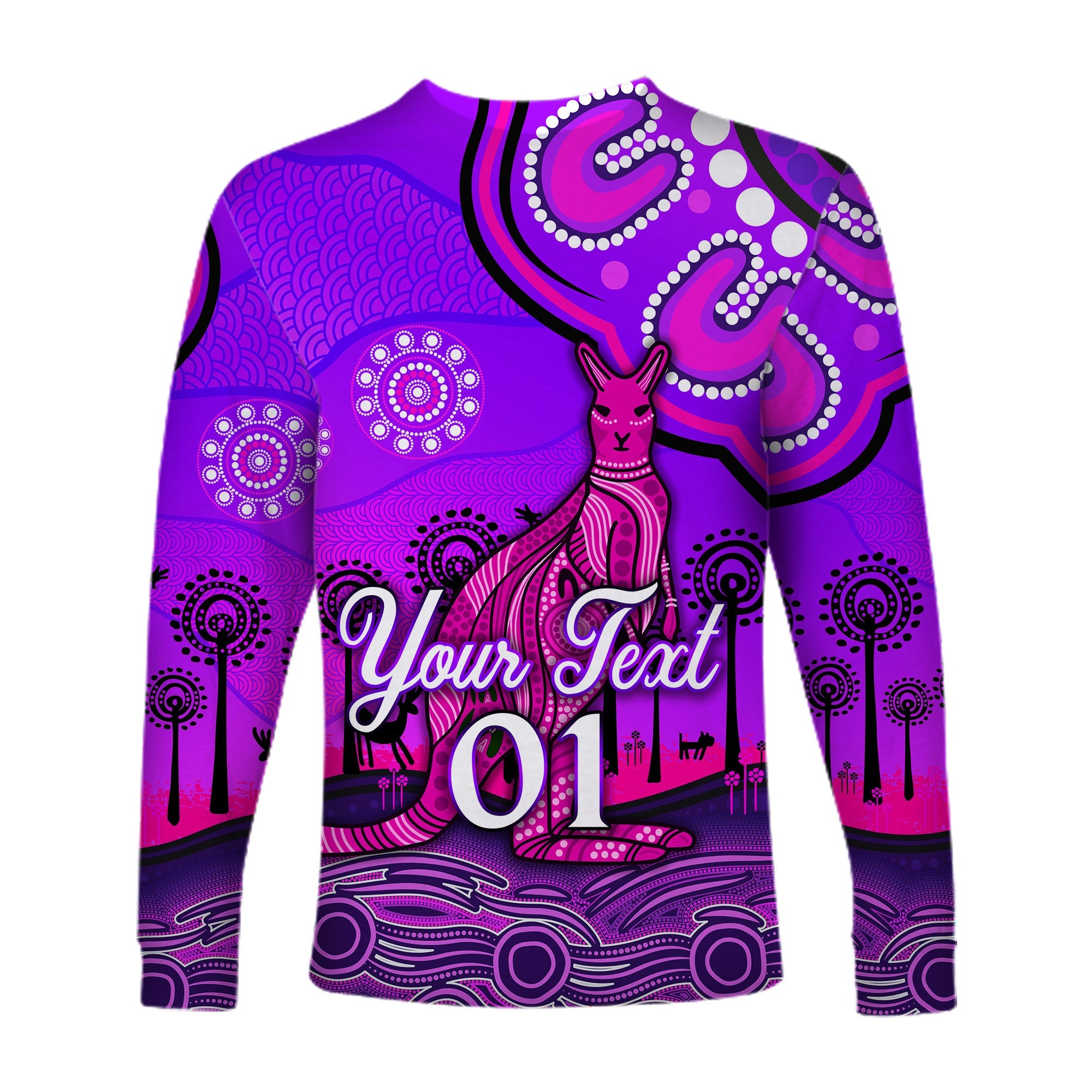 custom-personalised-aboriginal-art-kangaroo-long-sleeve-shirt-indigenous-unique-vibes-purple