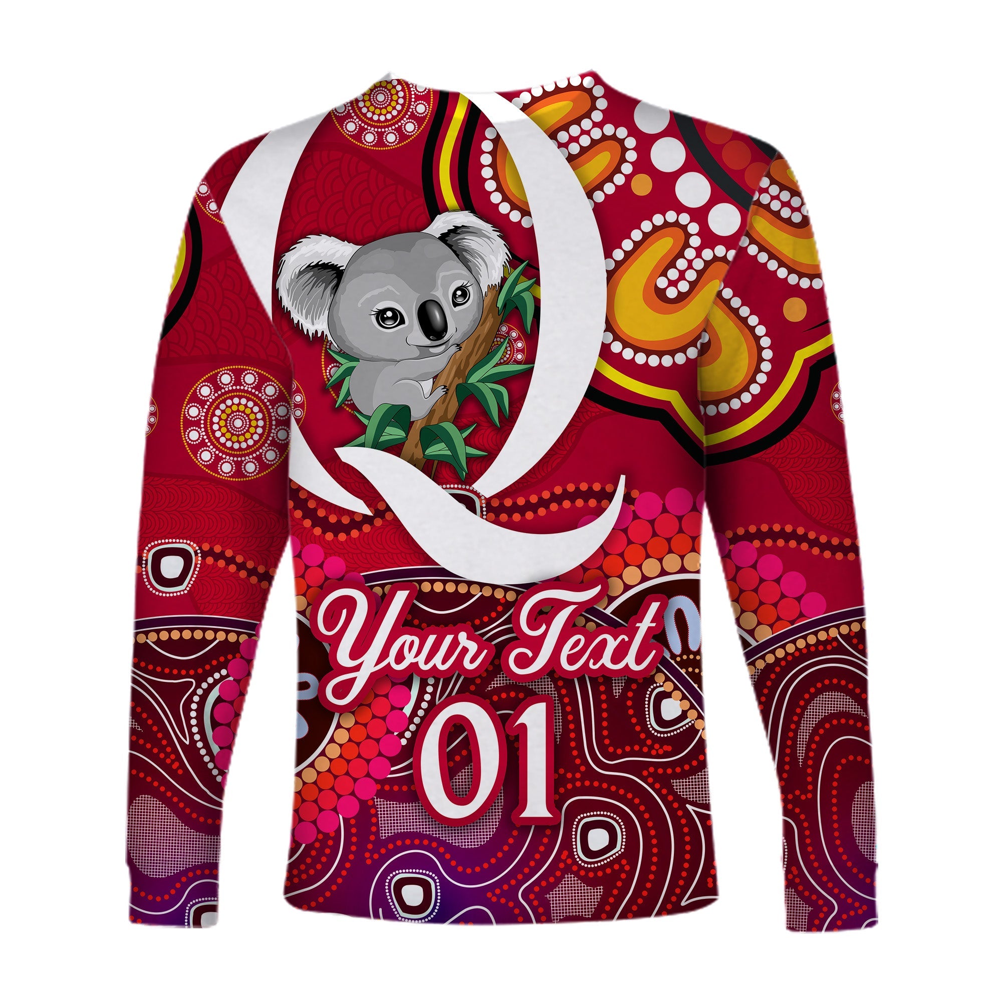 custom-personalised-queensland-reds-aboriginal-long-sleeve-shirt-koala-indigenous-vibes