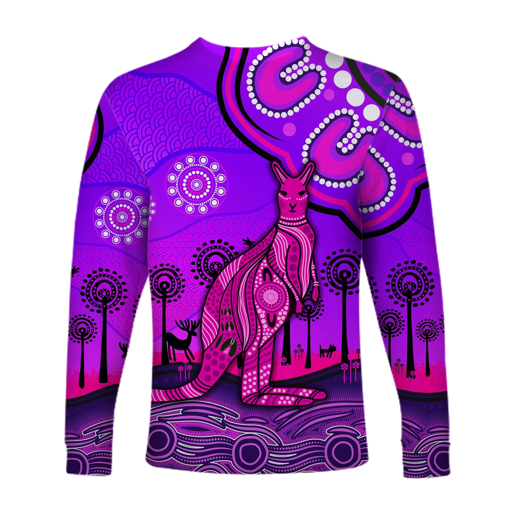 aboriginal-art-kangaroo-long-sleeve-shirt-indigenous-unique-vibes-purple