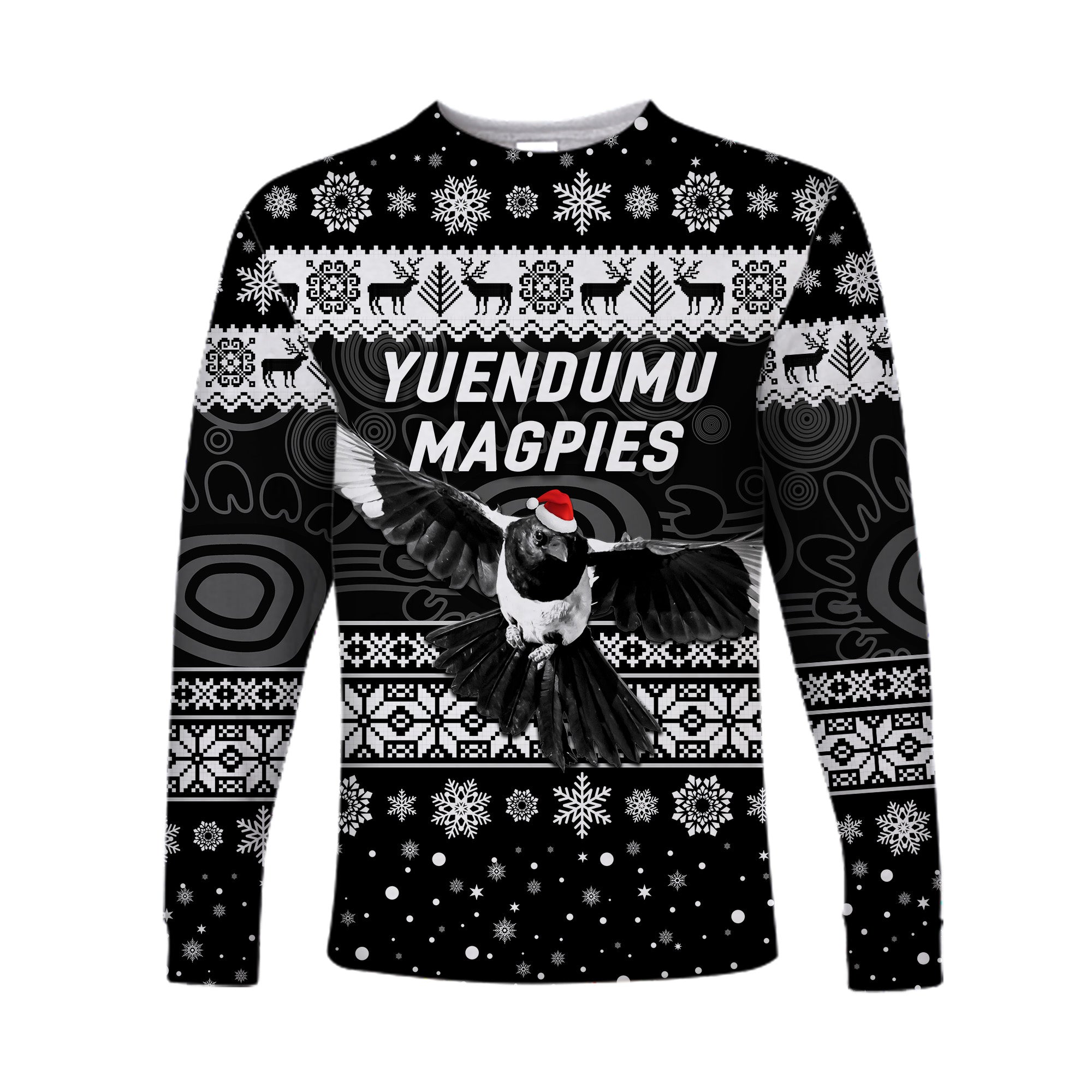 yuendumu-magpies-football-club-long-sleeve-shirt-christmas-simple-style-black