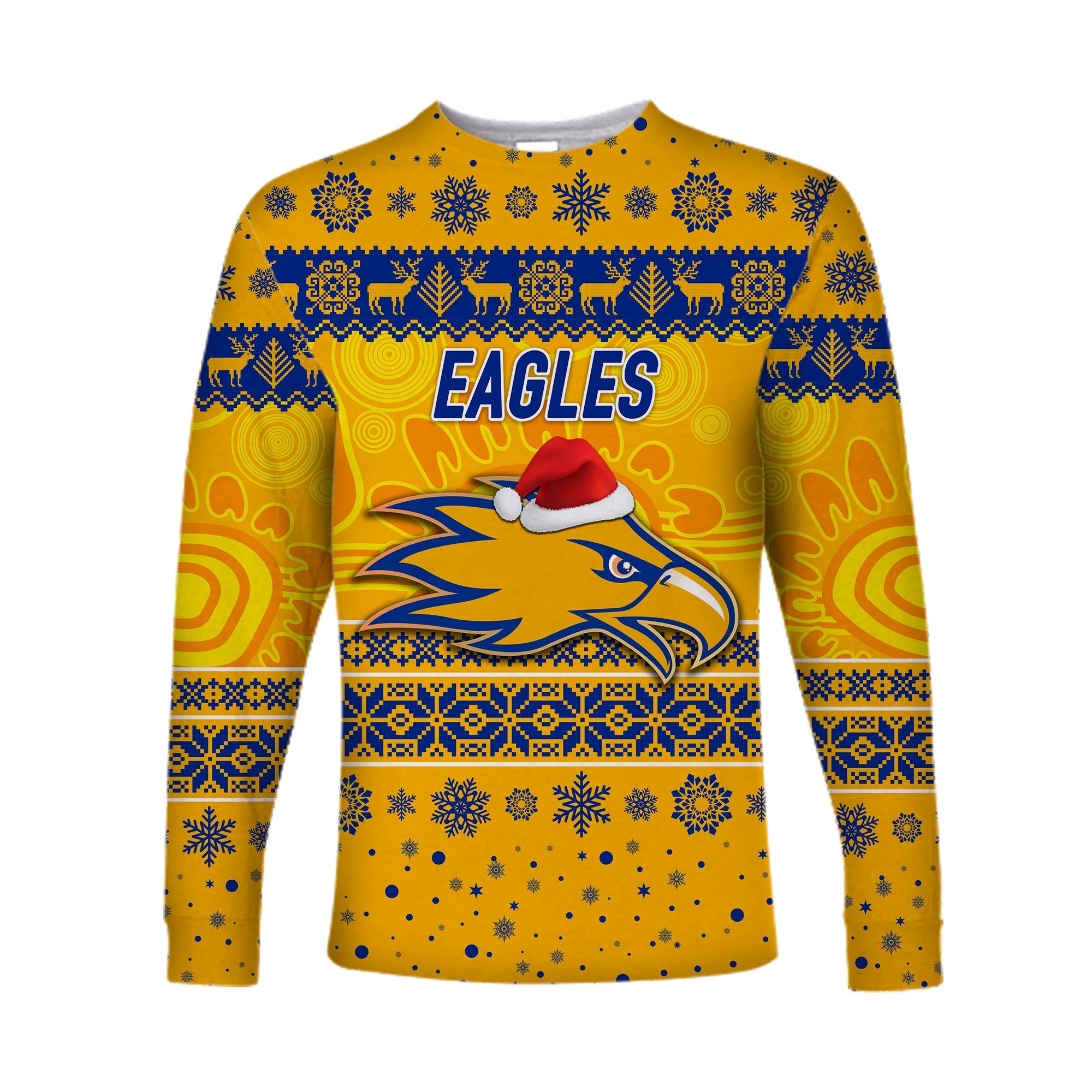 west-coast-eagles-long-sleeve-shirts-christmas-simple-style-gold