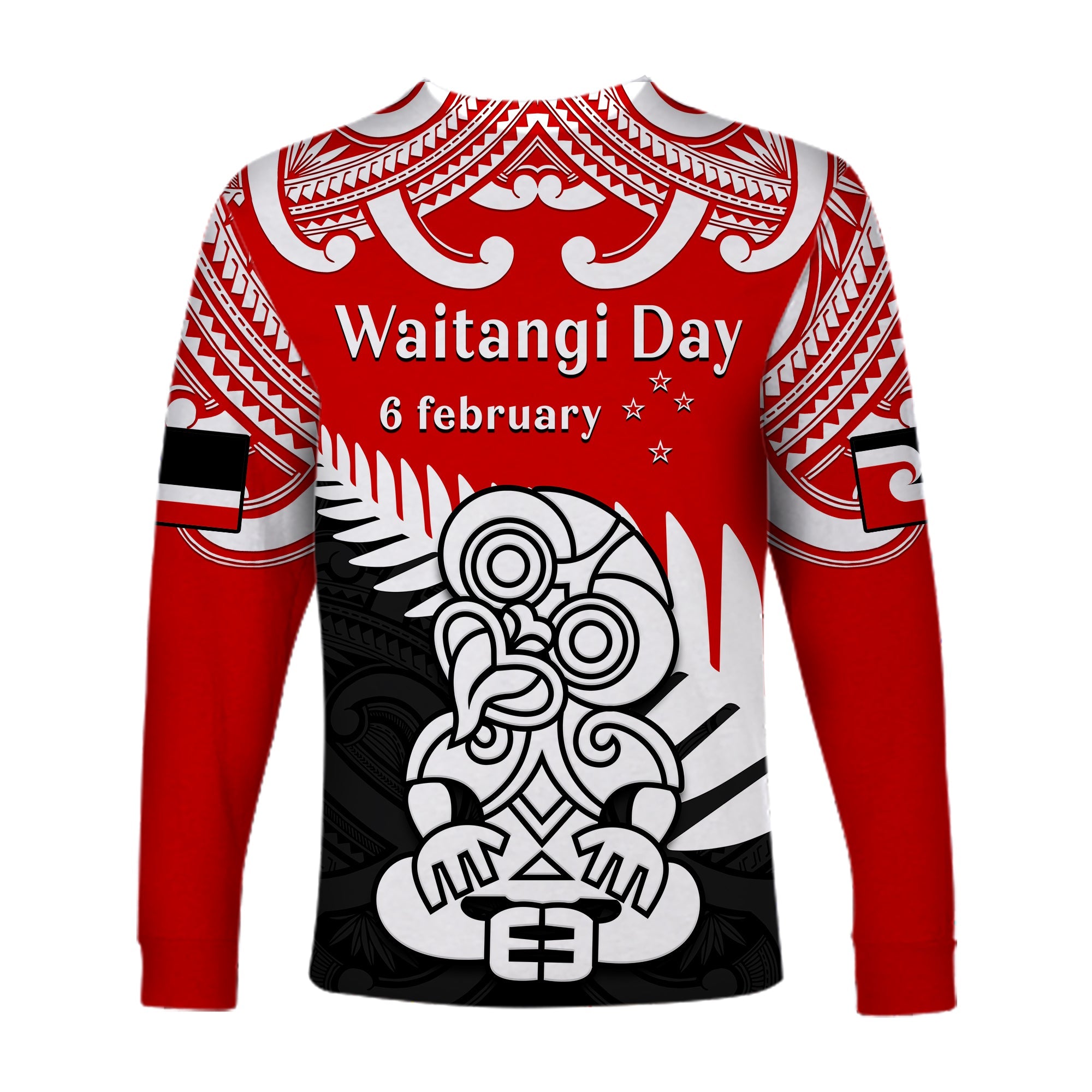 waitangi-day-long-sleeve-shirt-tino-rangatiratanga-flag-with-tiki-maori-fern