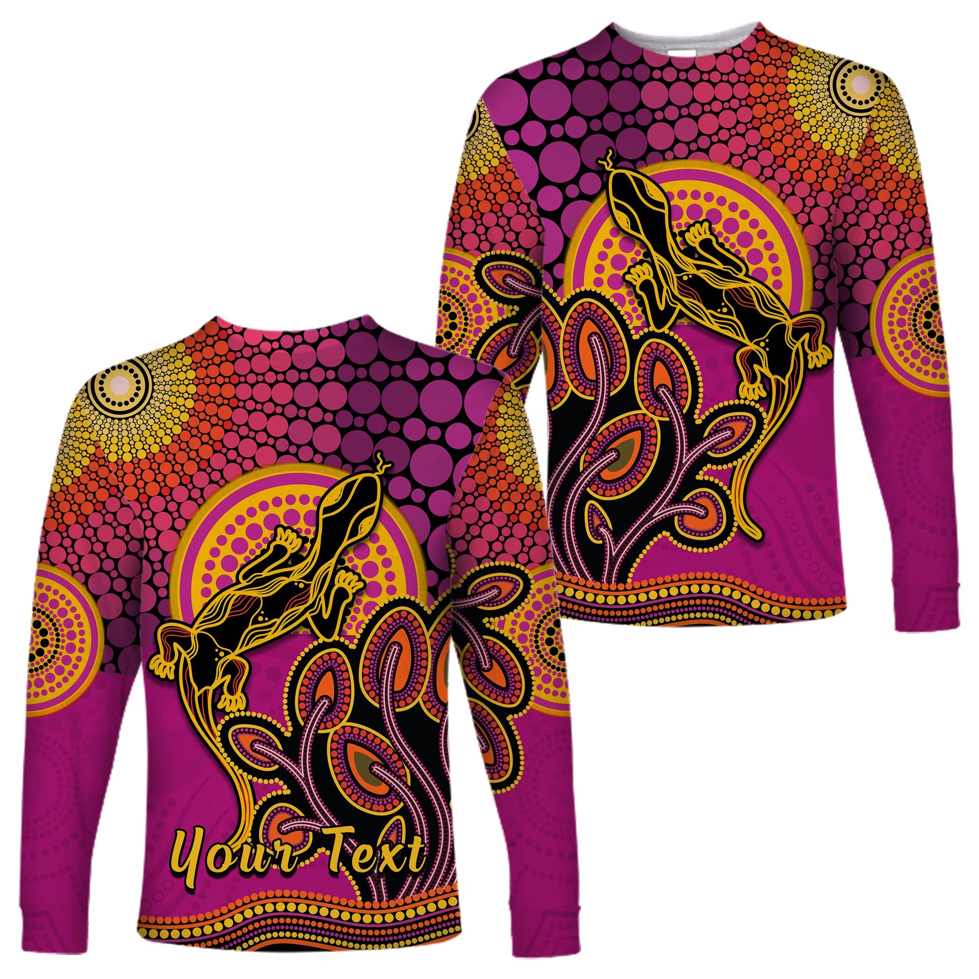 custom-personalised-aboriginal-lizard-long-sleeve-shirt-tree-on-the-hill-sunshine