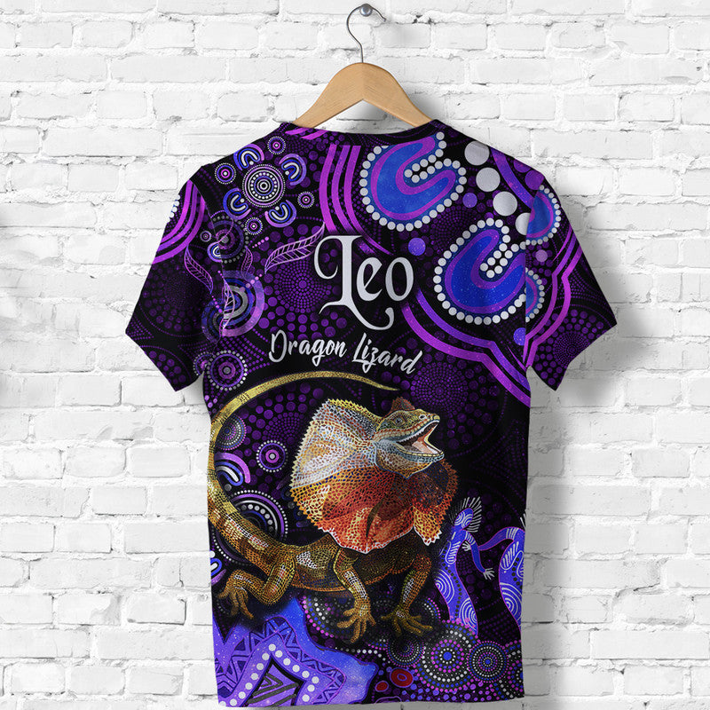 australian-astrology-t-shirt-leo-dragon-lizard-zodiac-aboriginal-vibes-purple