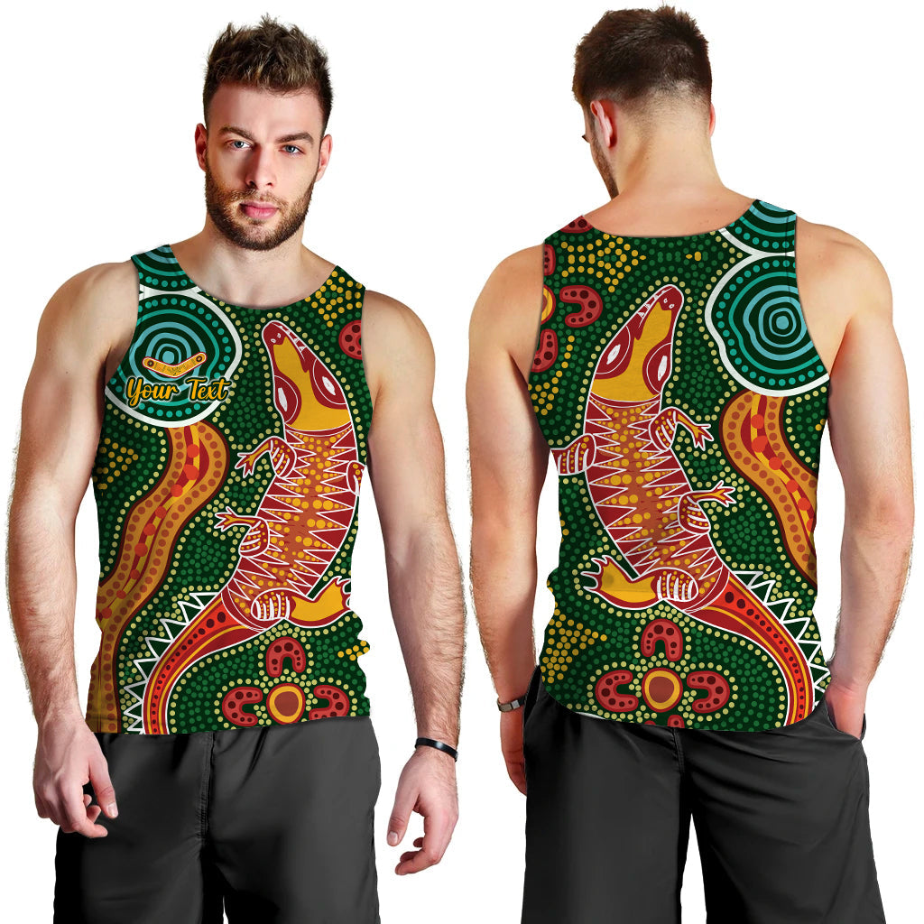 custom-personalised-aboriginal-art-crocodile-men-tank-top-you-are-number-one