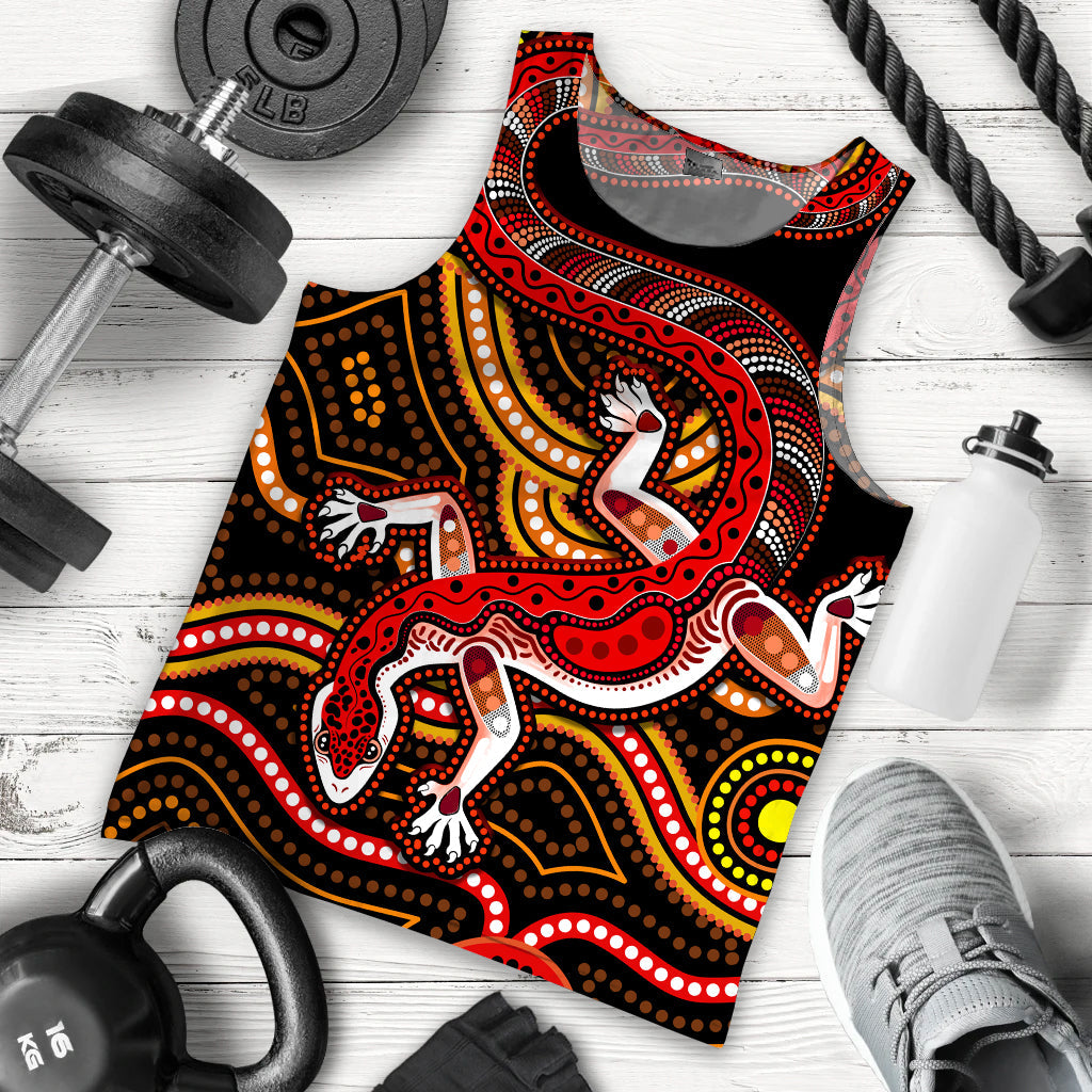 custom-personalised-aboriginal-art-lizard-men-tank-top-you-are-number-one