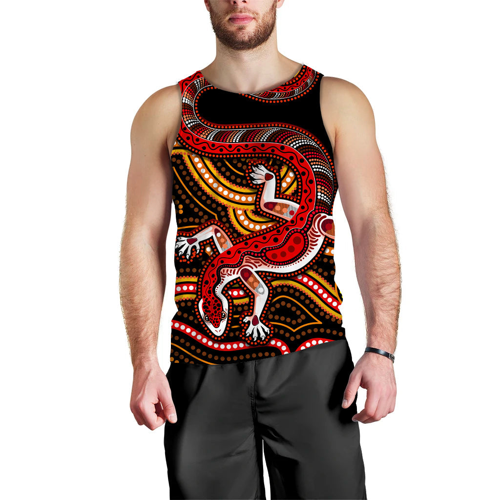 custom-personalised-aboriginal-art-lizard-men-tank-top-you-are-number-one