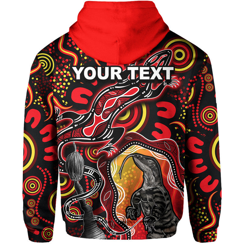 custom-personalised-aboriginal-lizard-hoodie-red-color