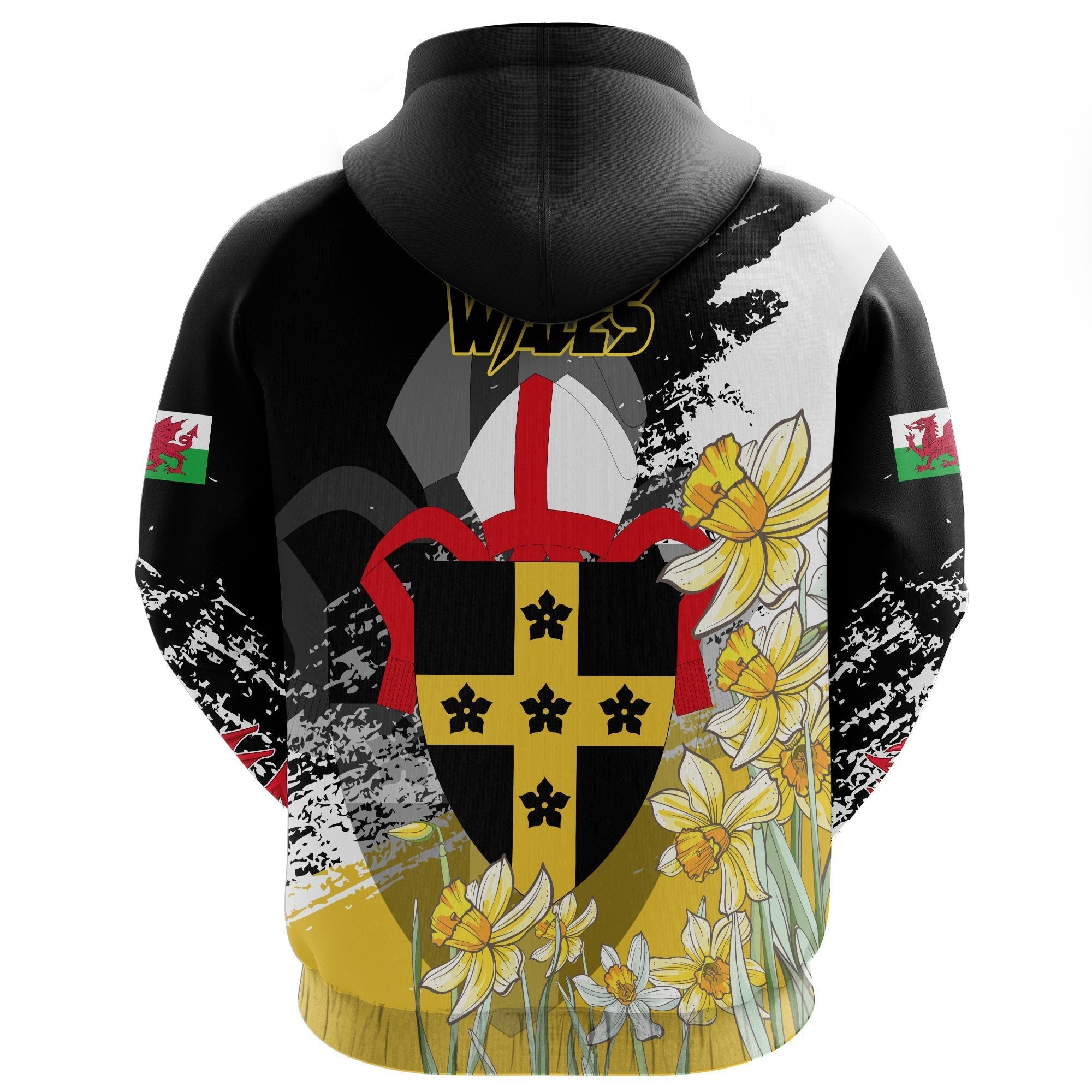 Wales Pullover Hoodie Saint David Dragon Flag