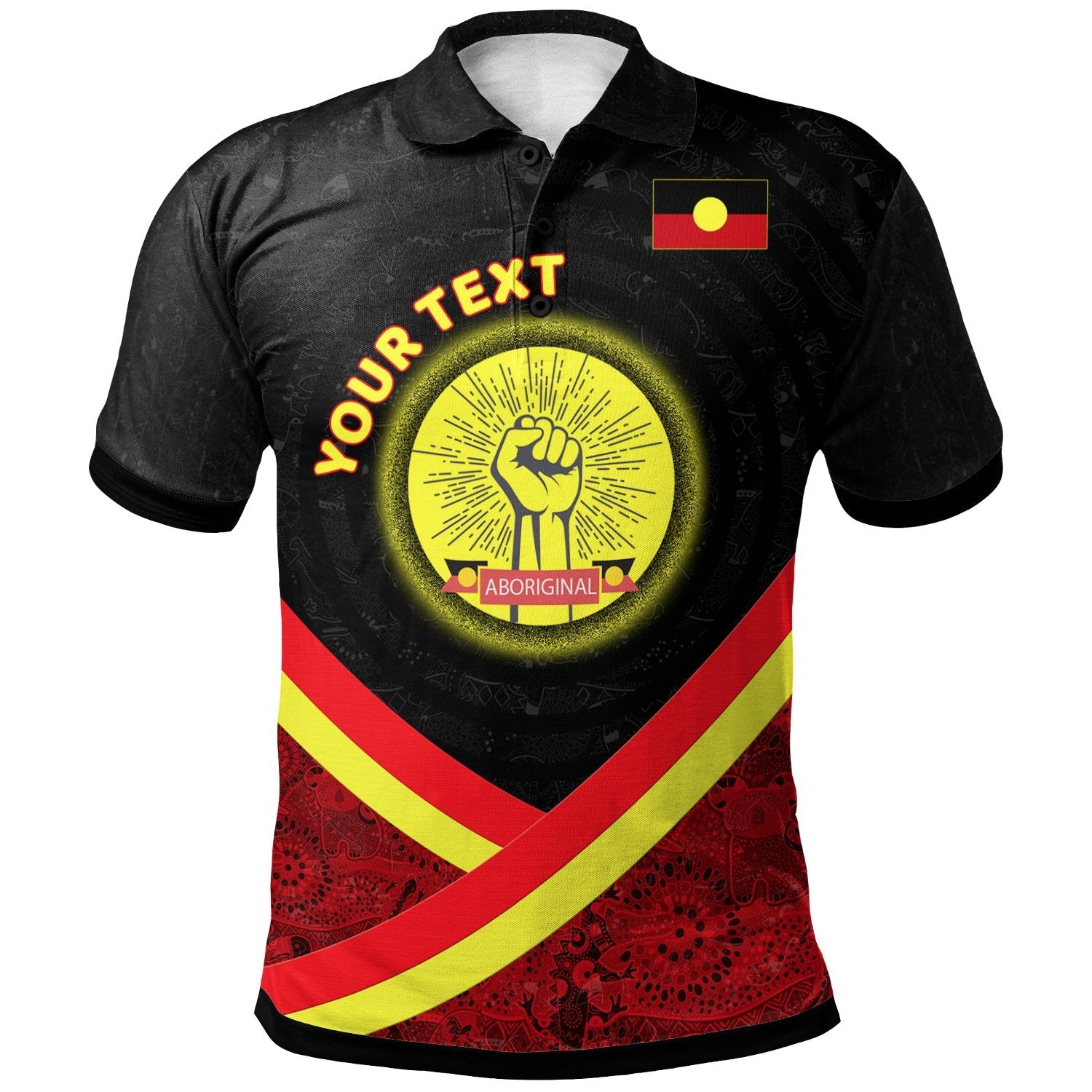 custom-polo-shirt-aboriginal-flag-and-animals-pattern