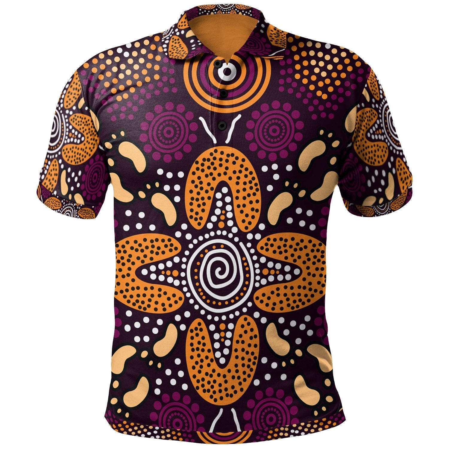 aboriginal-polo-shirt-flowers-dot-panting-art