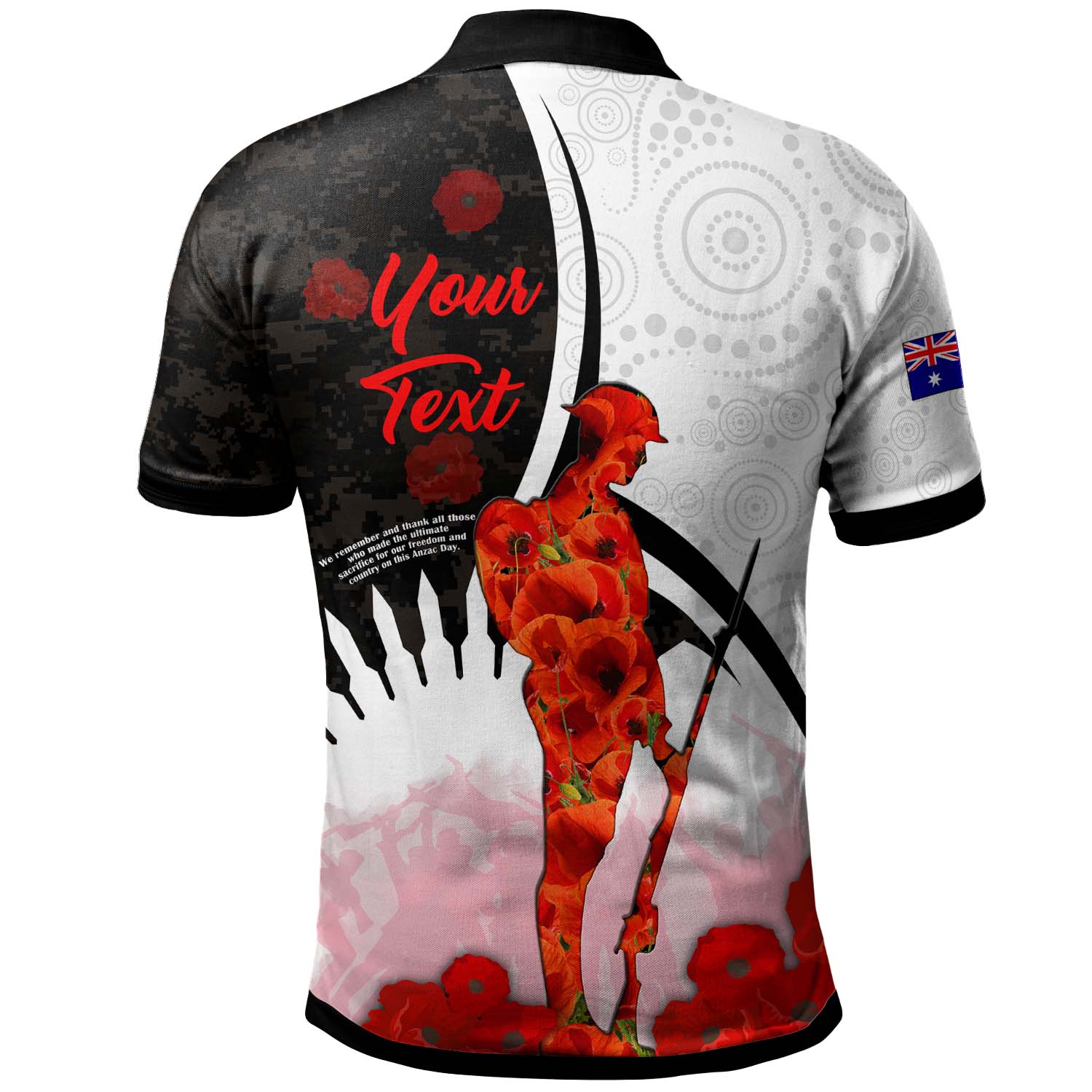 australia-anzac-day-polo-shirt-custom-lest-we-forget-poppies-soldier-blood-in-my-heroes-polo-shirt