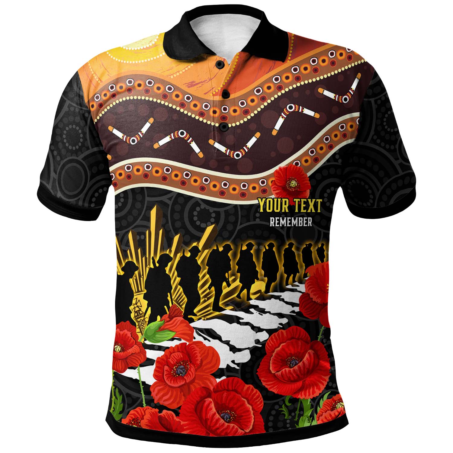 new-zealand-anzac-day-polo-shirt-custom-personalised-remembrance-with-poppy-flower-anzac