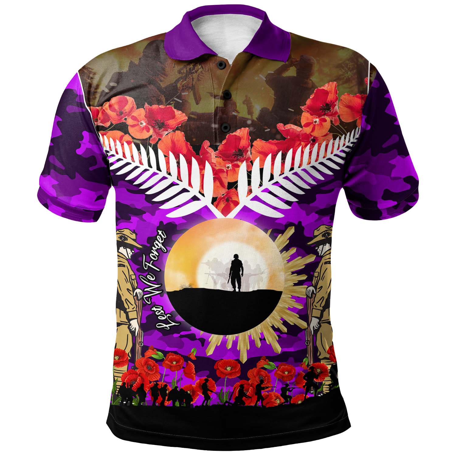 anzac-new-zealand-polo-shirt-lest-we-forget-anzac-day-new-zealand-with-poppy-flower-polo-shirt