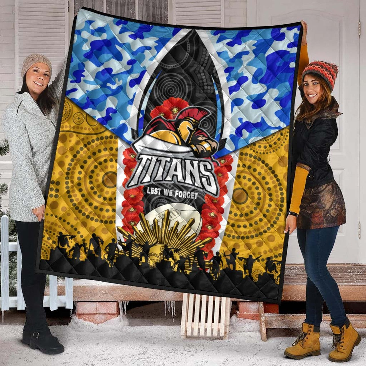 titans-rugby-anzac-aboriginal-quilt-titans-with-poppy-watercolor-flower-quilt