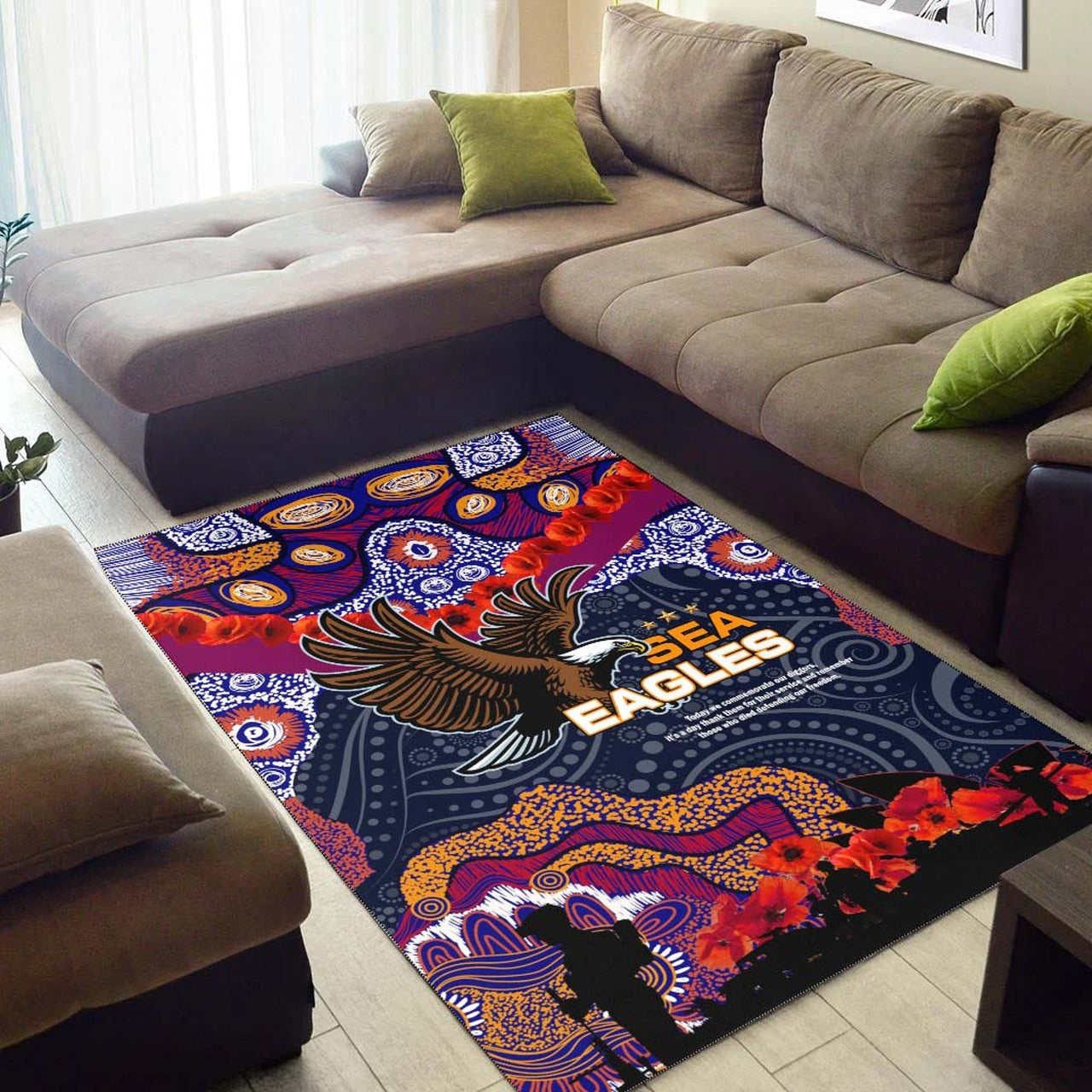 sea-eagles-rugby-anzac-aboriginal-area-rug-manly-warringah-sea-eagles-with-anzac-day-poppy-flower-area-rug