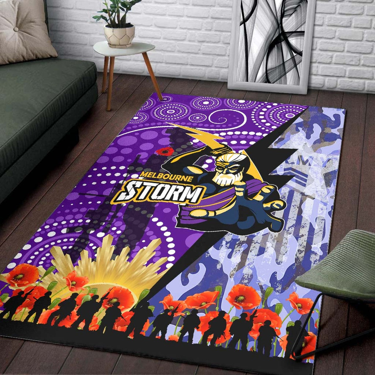 storm-anzac-aboriginal-area-rug-melbourne-storm-with-remembrance-day-poppy-flower-area-rug