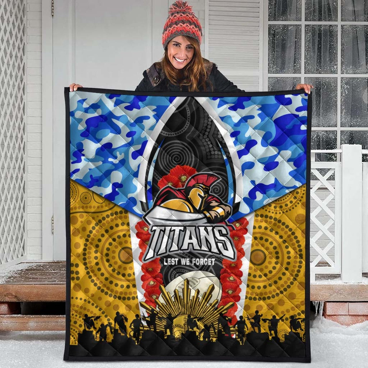 titans-rugby-anzac-aboriginal-quilt-titans-with-poppy-watercolor-flower-quilt