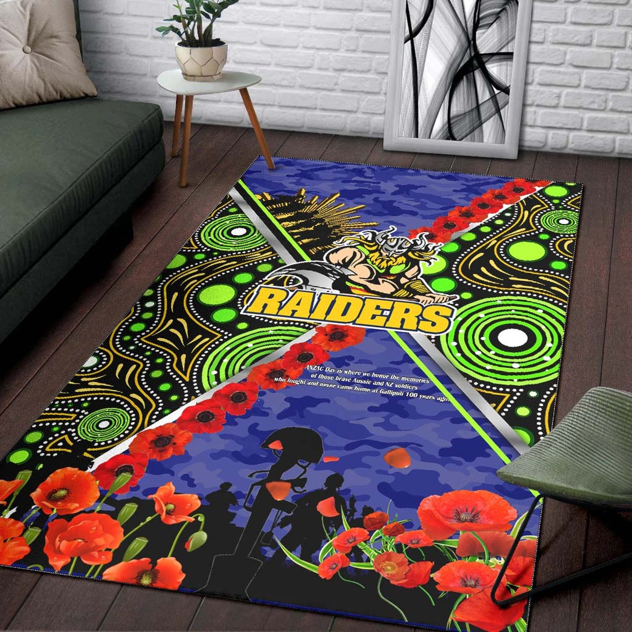 raiders-rugby-anzac-aboriginal-area-rug-canberra-raiders-with-anzac-day-poppy-flower-area-rug