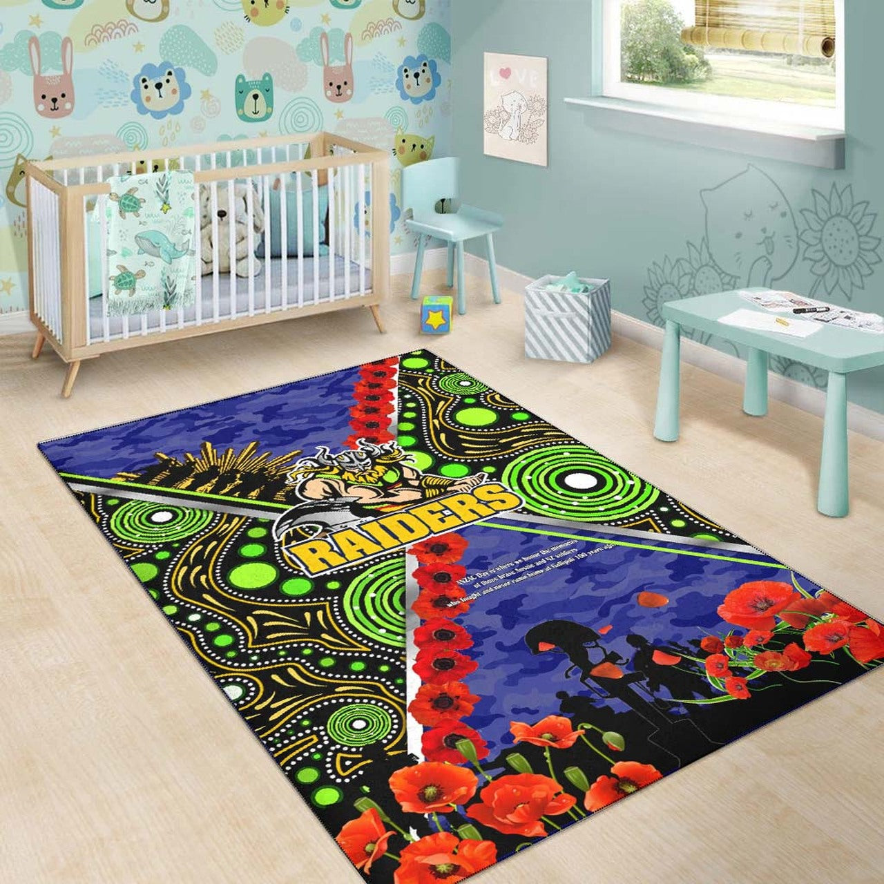 raiders-rugby-anzac-aboriginal-area-rug-canberra-raiders-with-anzac-day-poppy-flower-area-rug