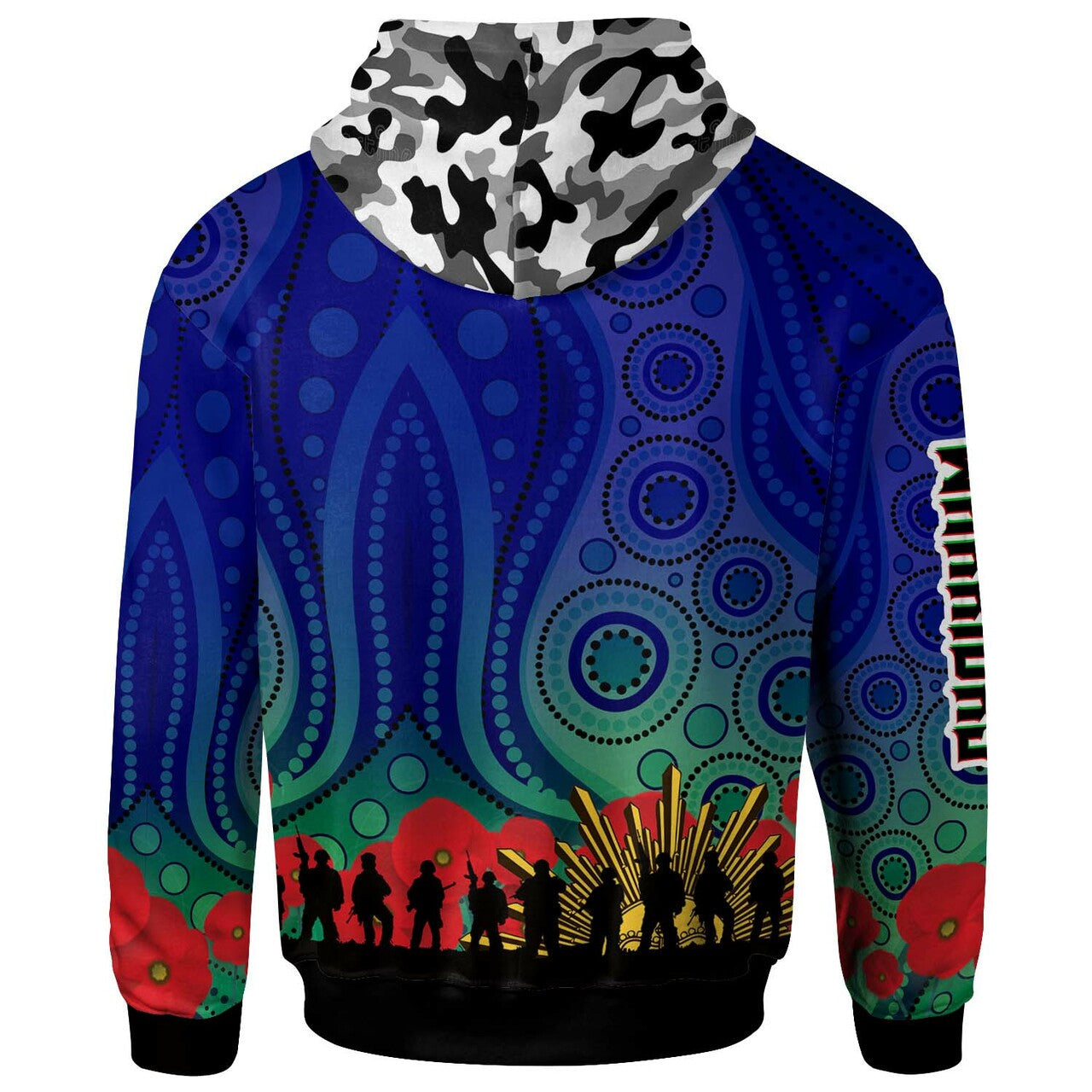 Warrior Rugby Hoodie - Custom Anzac New Zealand Warrior Maori Mask and Aboriginal Hoodie RLT13