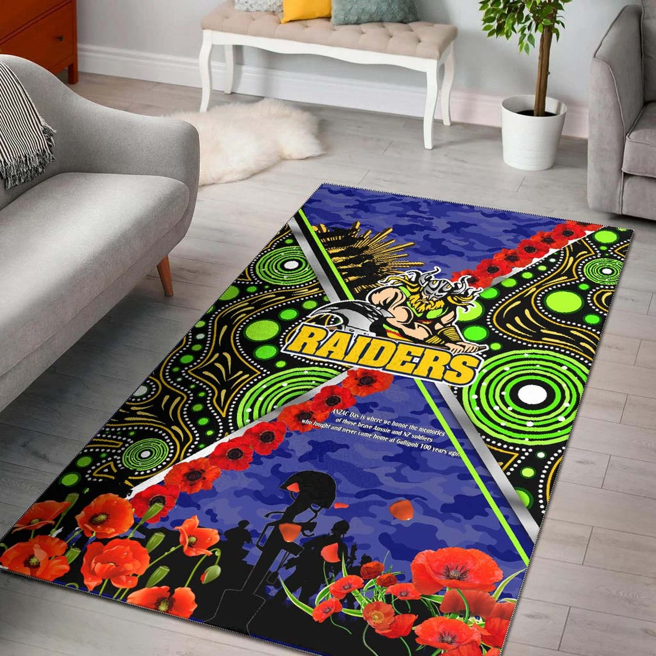 raiders-rugby-anzac-aboriginal-area-rug-canberra-raiders-with-anzac-day-poppy-flower-area-rug