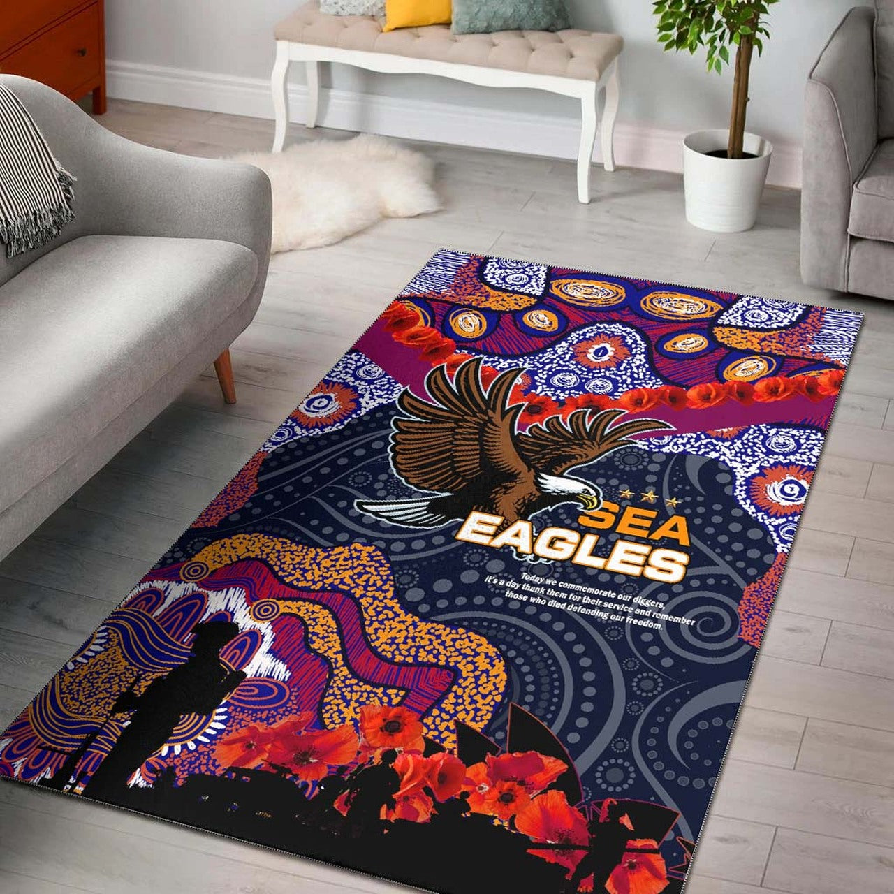 sea-eagles-rugby-anzac-aboriginal-area-rug-manly-warringah-sea-eagles-with-anzac-day-poppy-flower-area-rug