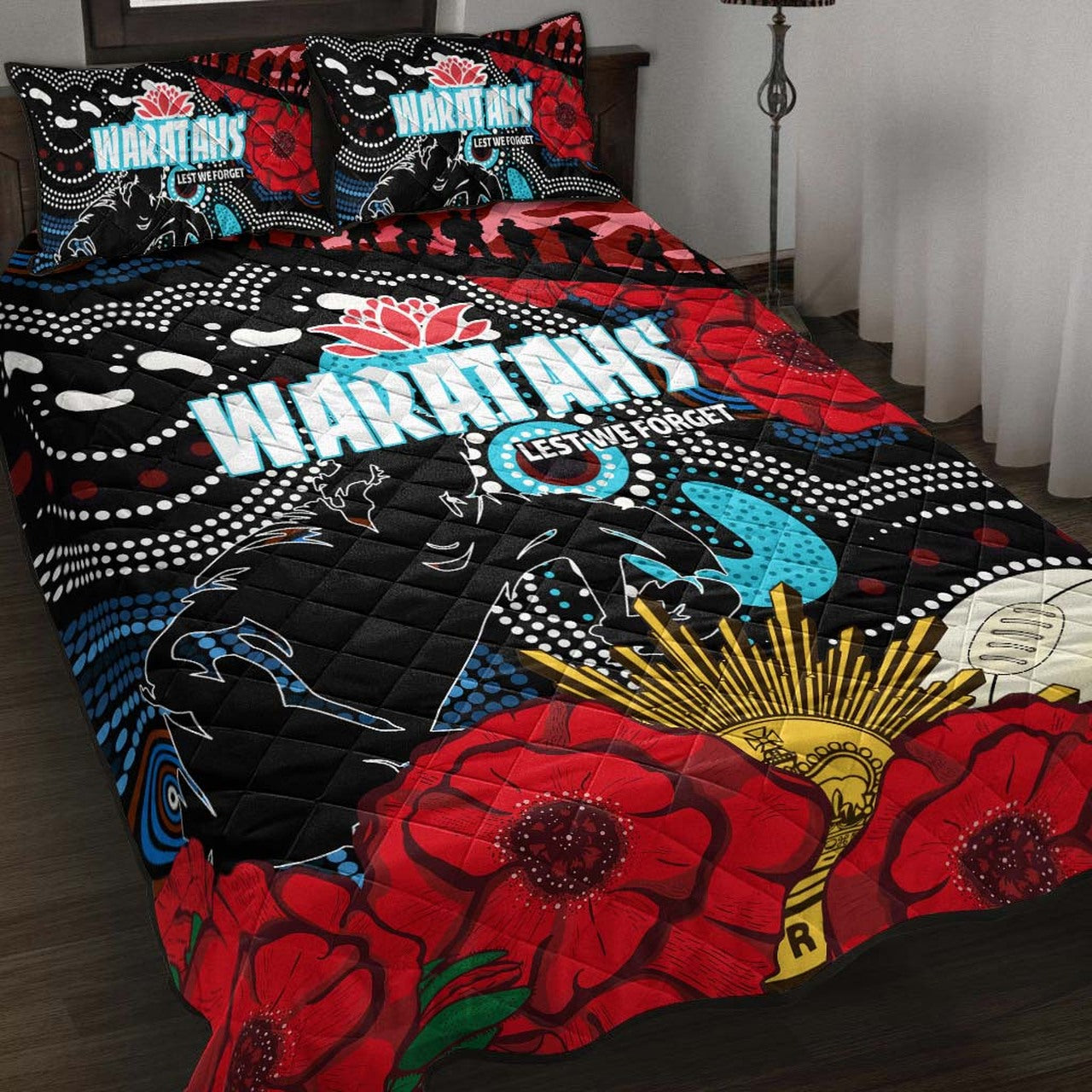 waratahs-rugby-quilt-bed-set-indigenous-waratahs-anzac-day-aboriginal-quilt-bed-set