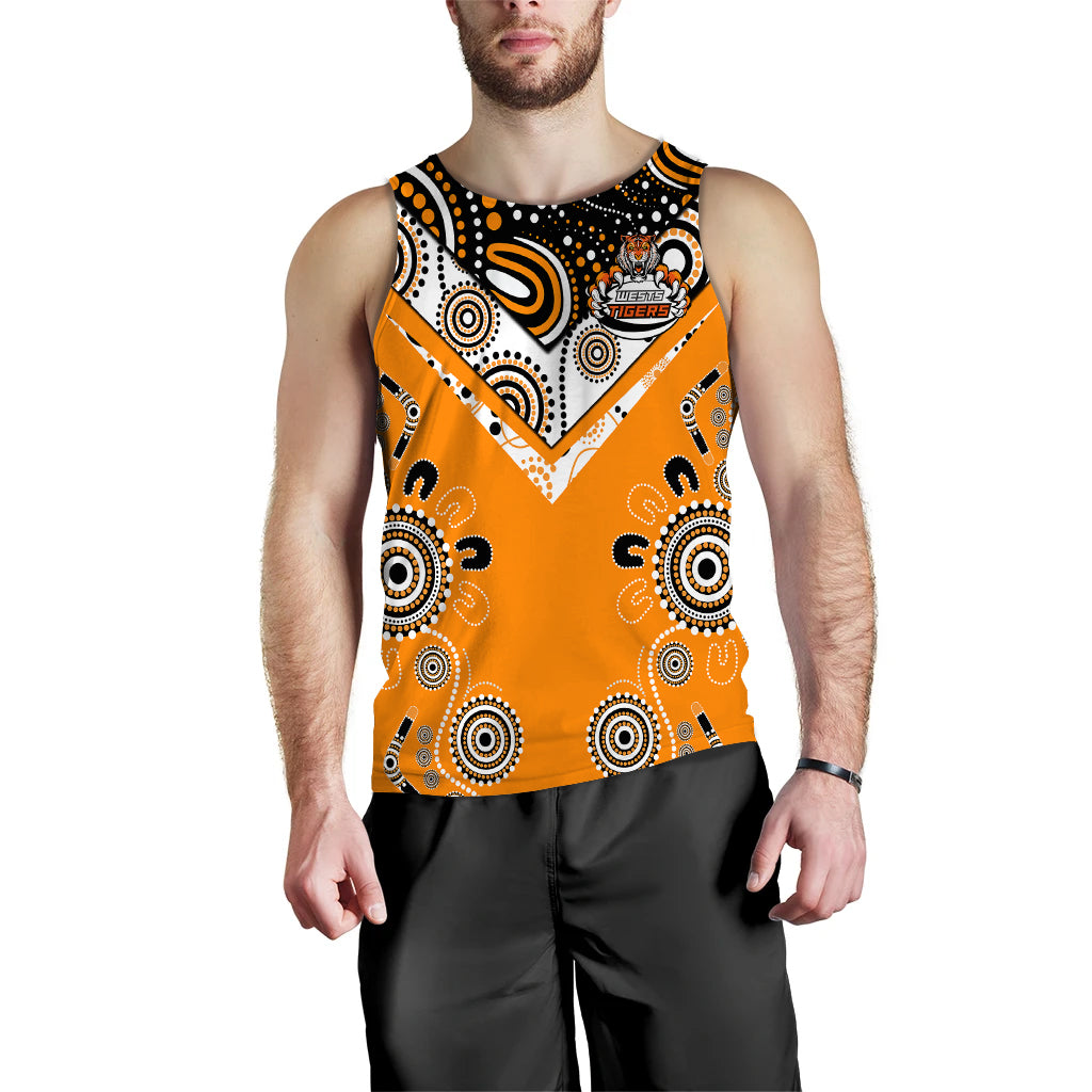 Wests Tiger Rugby Aboriginal Pattern Men Tank Top - LT2