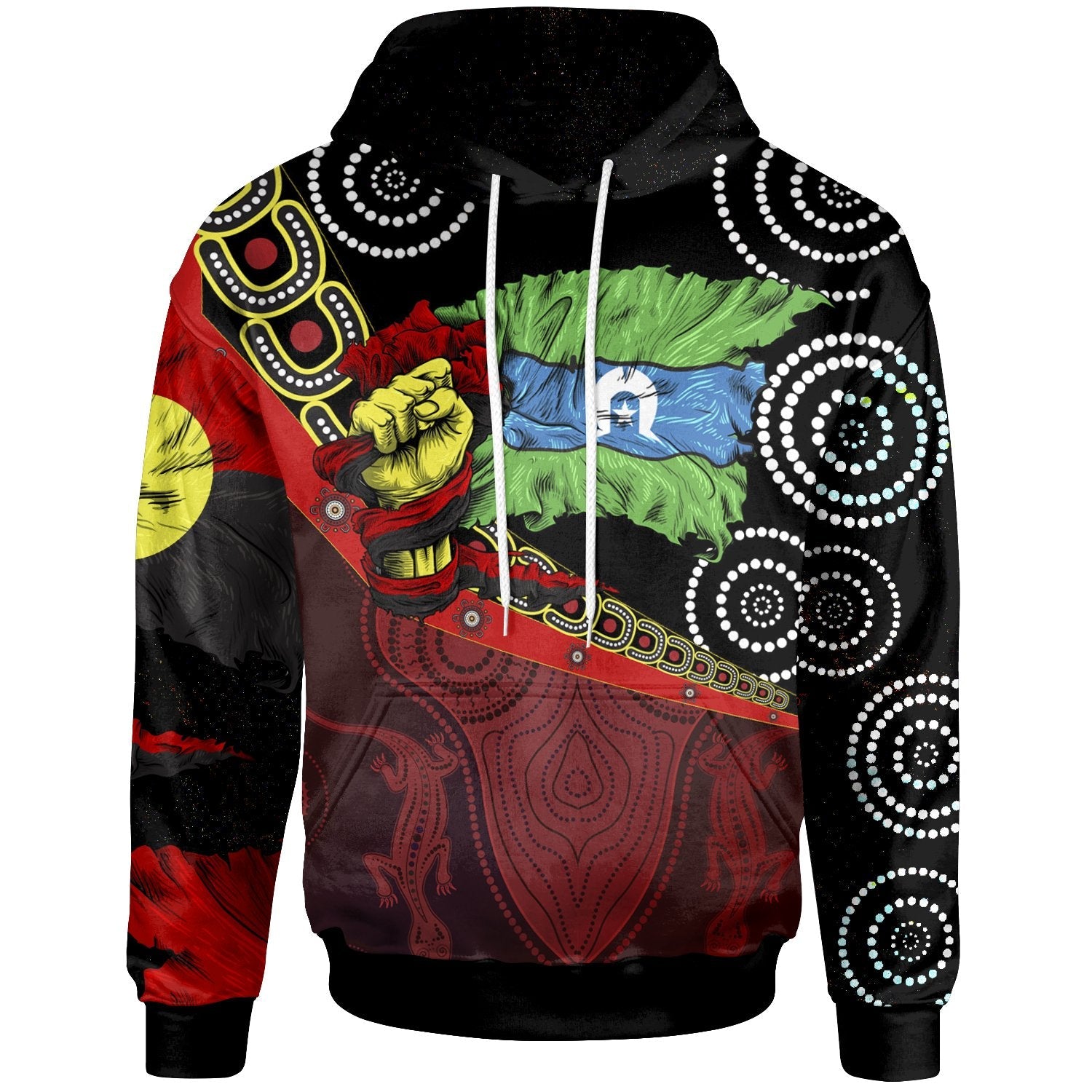 hoodie-aboriginal-flags-dot-acrylic-paint-style-naidoc-unisex