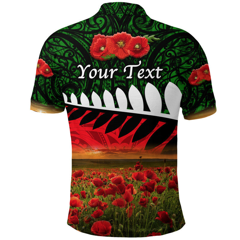 custom-personalised-new-zealand-maori-anzac-polo-shirt-poppy-vibes-green