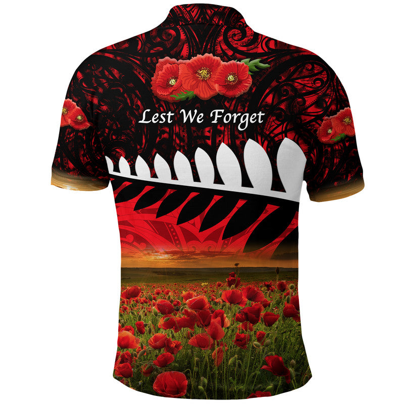 new-zealand-maori-anzac-polo-shirt-poppy-vibes-red