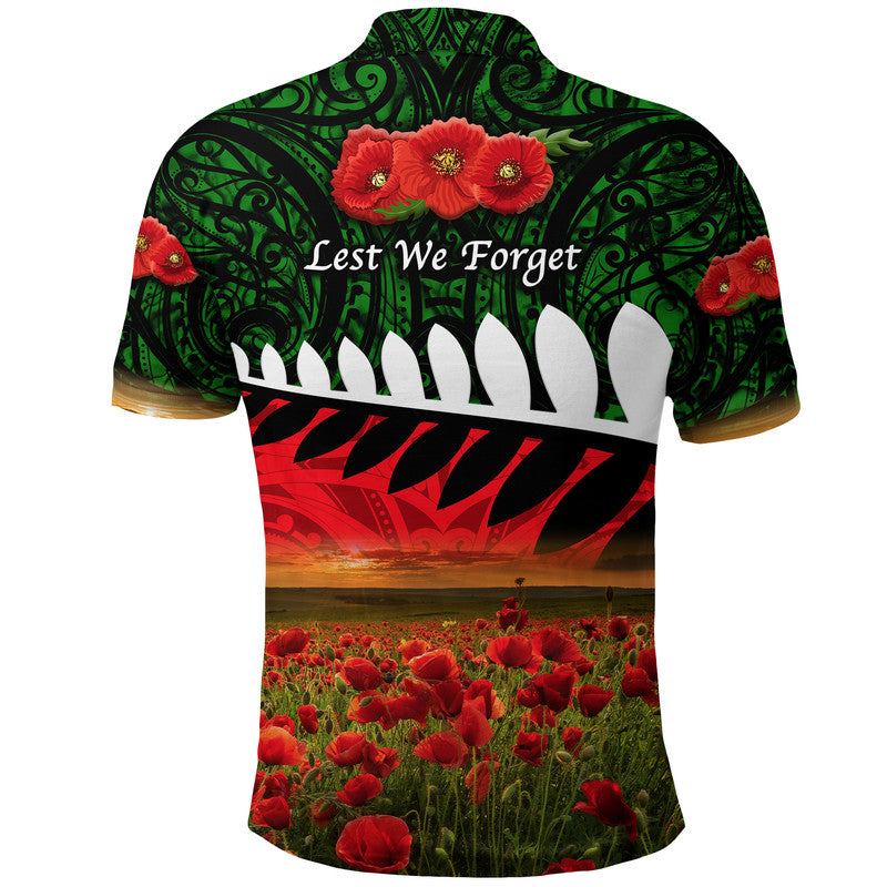 new-zealand-maori-anzac-polo-shirt-poppy-vibes-green