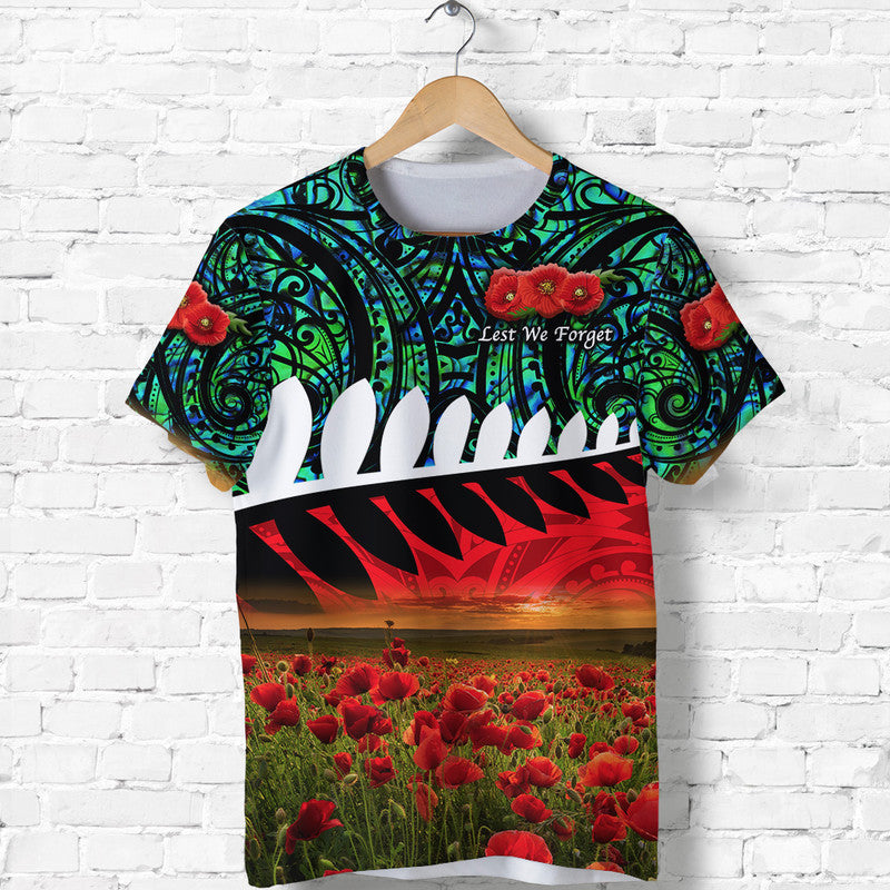 custom-personalised-new-zealand-maori-anzac-t-shirt-poppy-vibes-turquoise