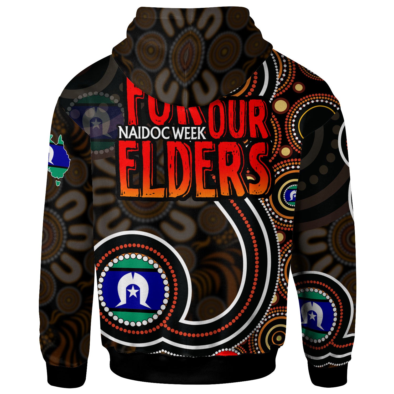 naidoc-week-2023-hoodie-custom-for-our-elders-aboriginal-inspired-dot-art-hoodie