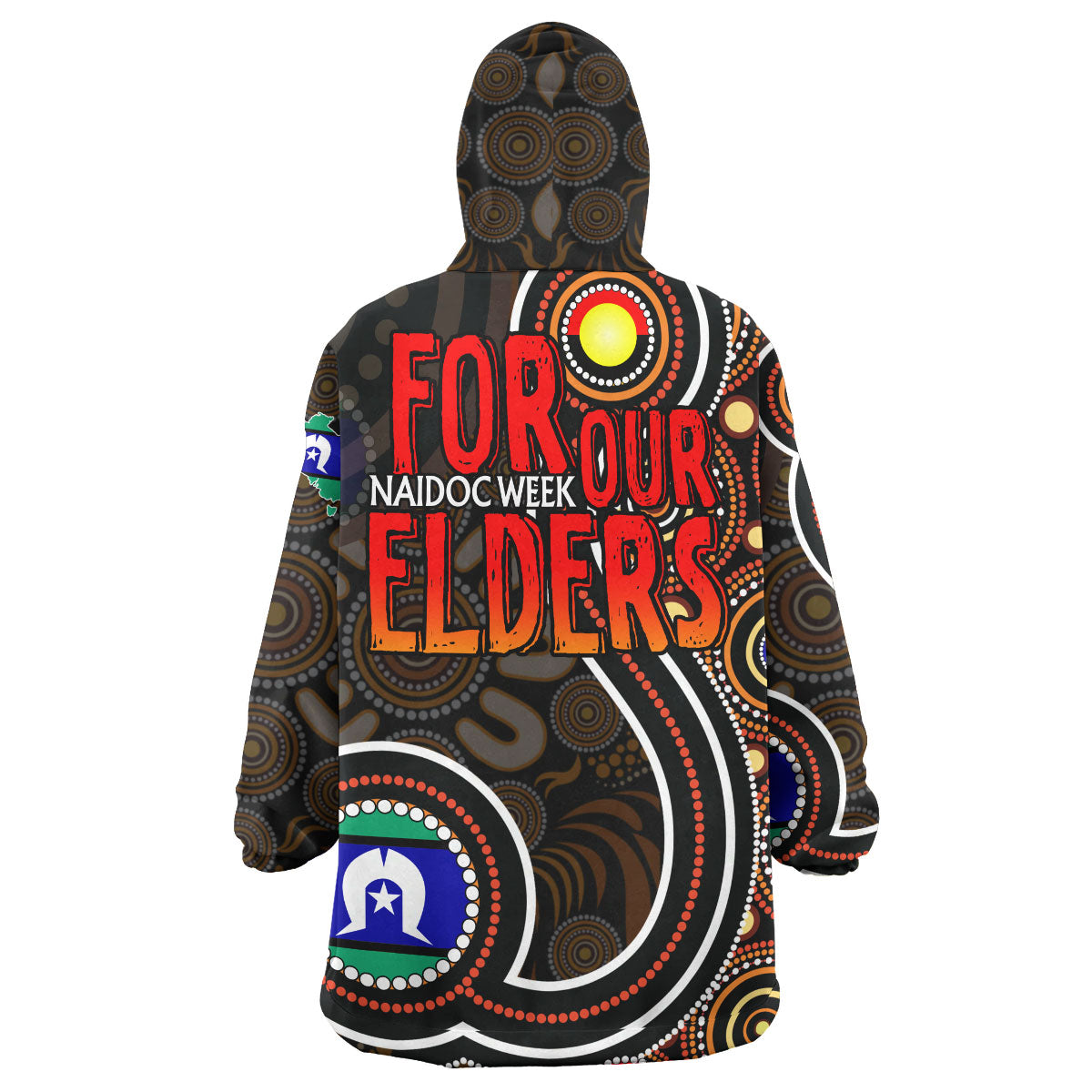 naidoc-week-2023-wearable-blanket-hoodie-for-our-elders-aboriginal-inspired-dot-art-wearable-blanket-hoodie