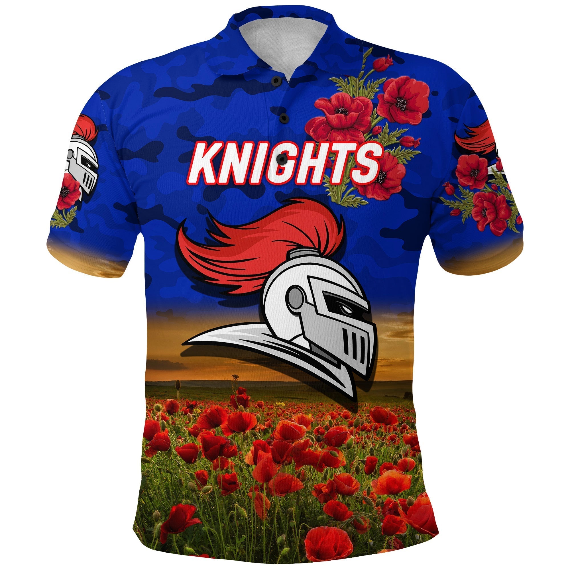 custom-personalised-knights-anzac-polo-shirt-poppy-flowers-vibes