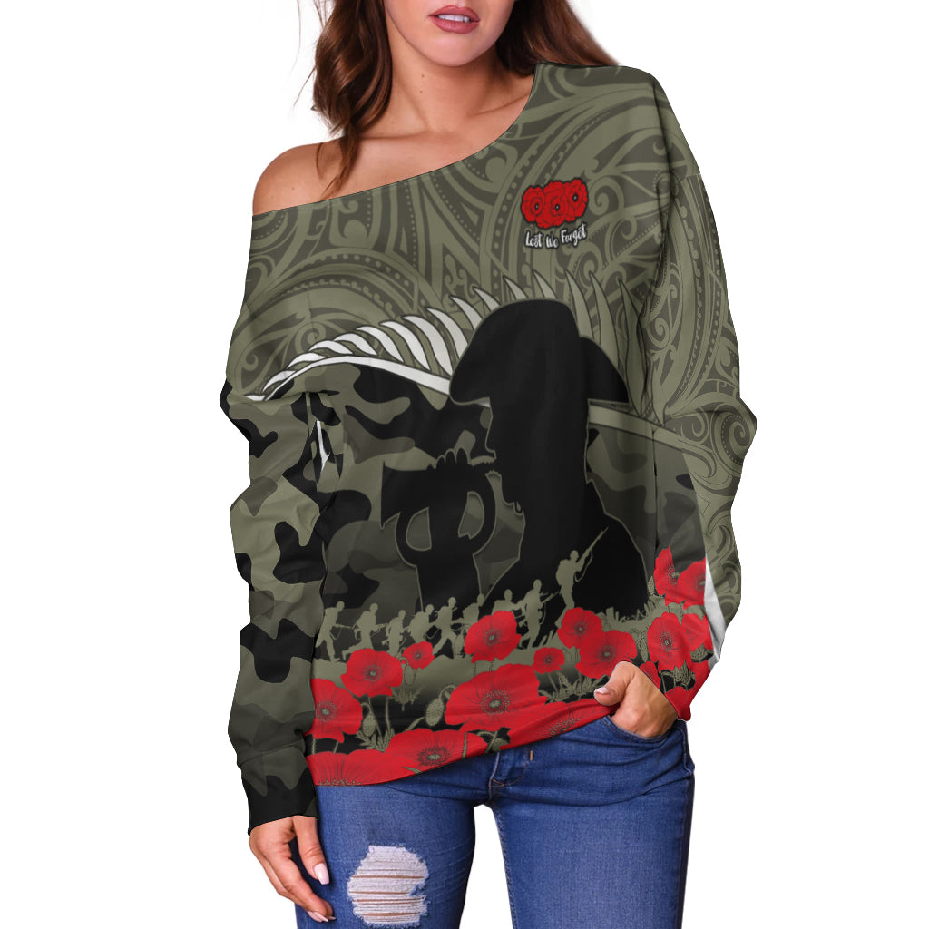 New Zealand ANZAC 2022 Women Off Shoulder Maori Camouflage LT14