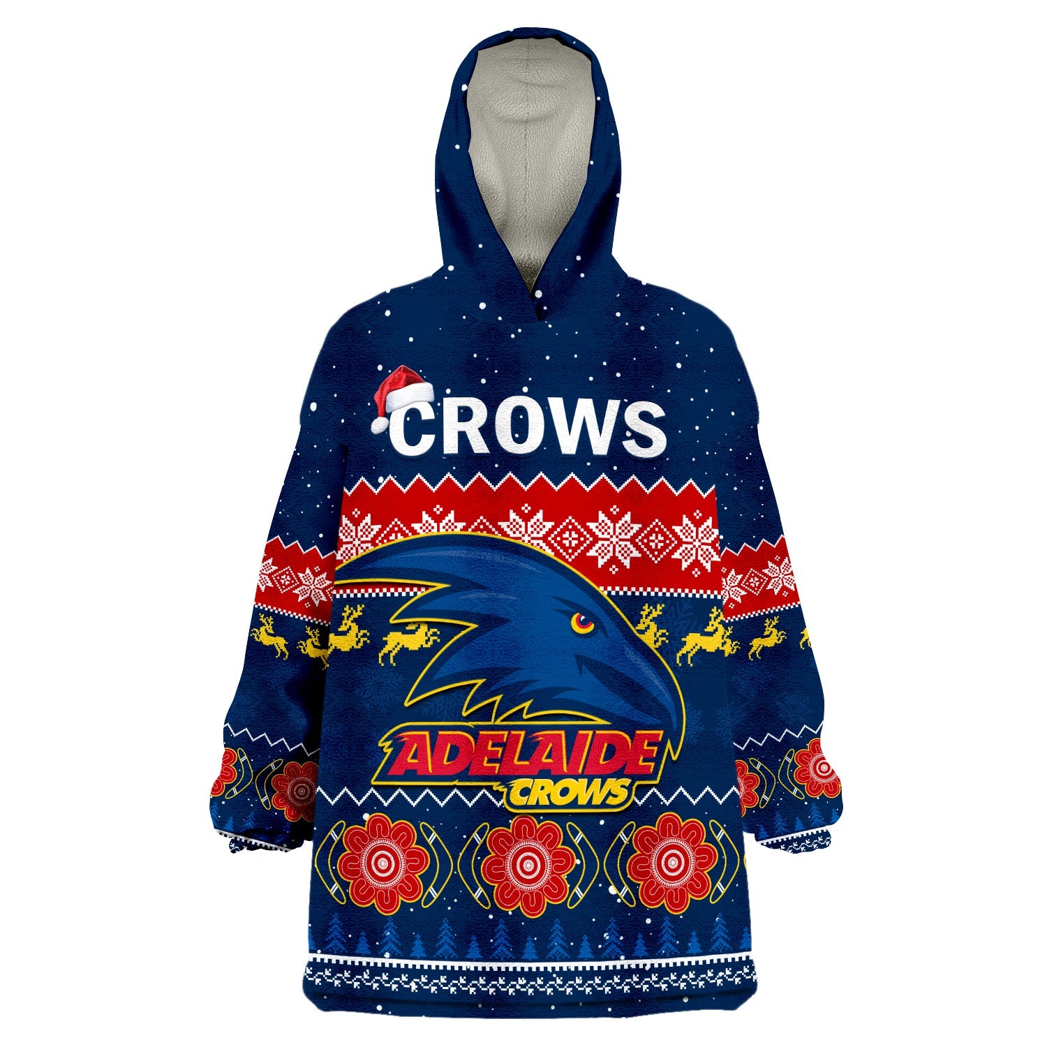 custom-personalised-adelaide-football-wearable-blanket-hoodie-crows-indigenous-merry-christmas